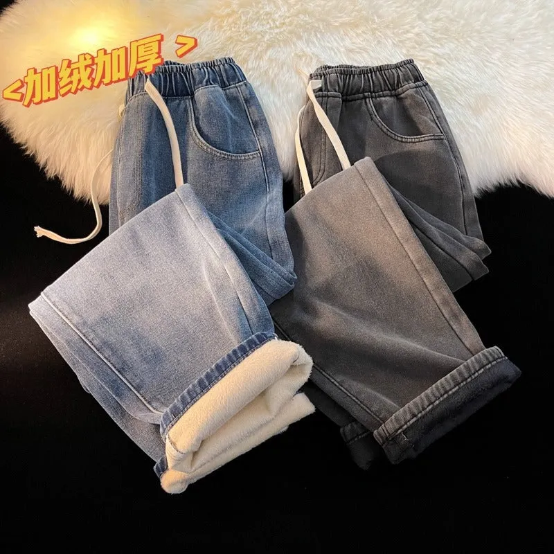 INSTOCK-Plush and thickened jeans for men