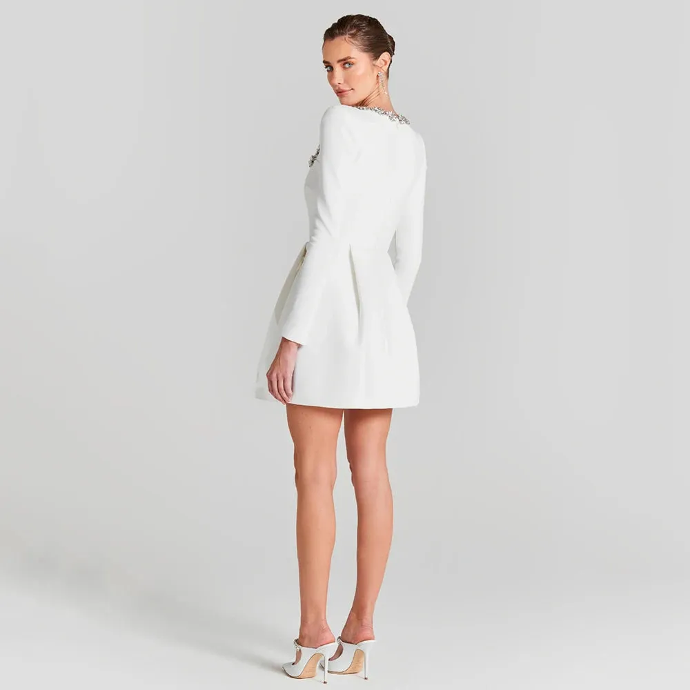 Ivanna - Chic Long Sleeve Woman's Mini Dress
