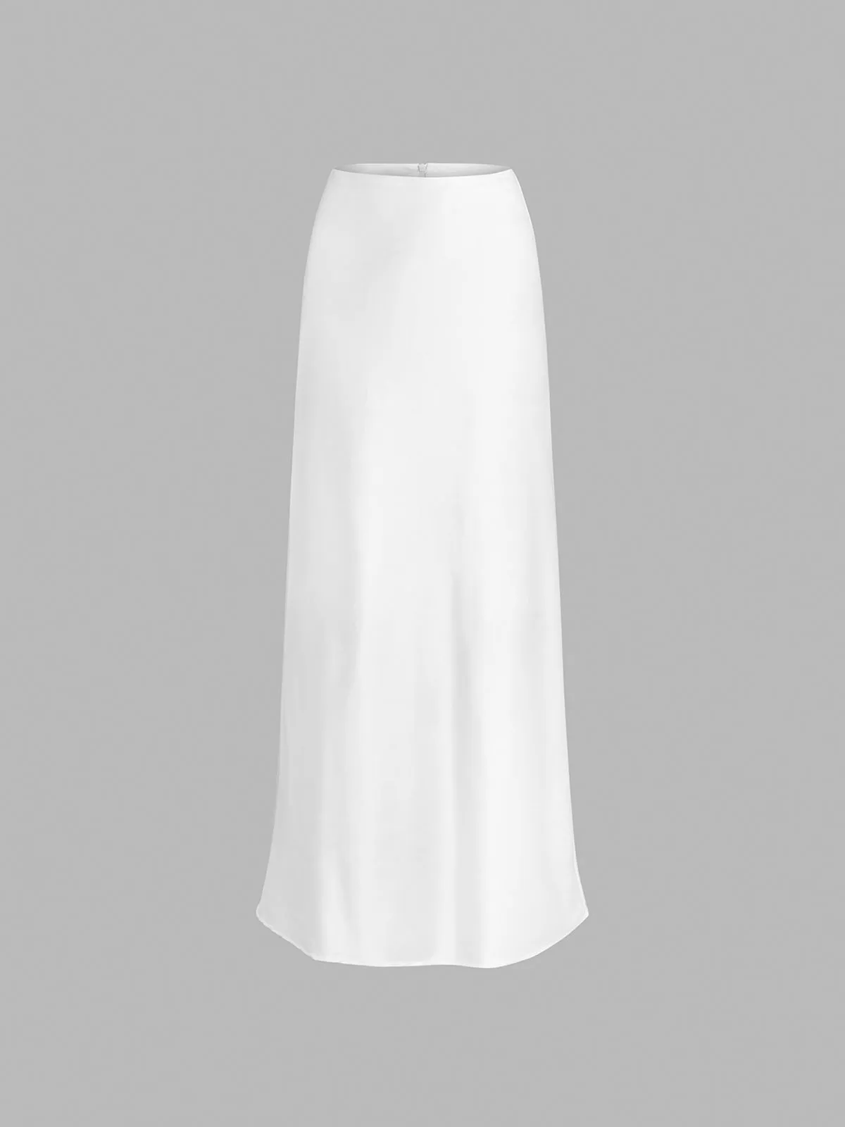 Ivory Glow Satin Maxi Skirt