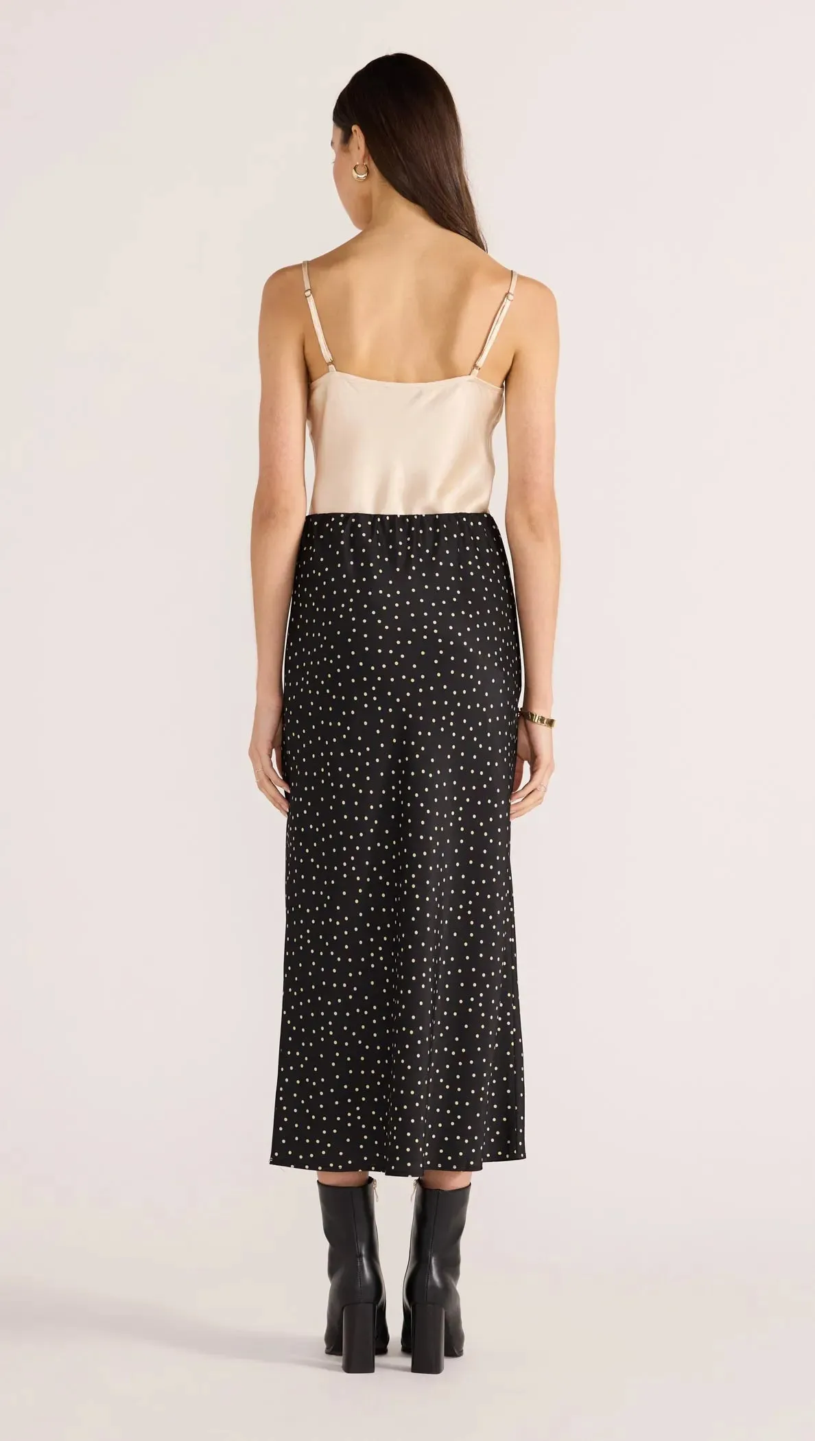 Jemma Polka Bias Midi Skirt