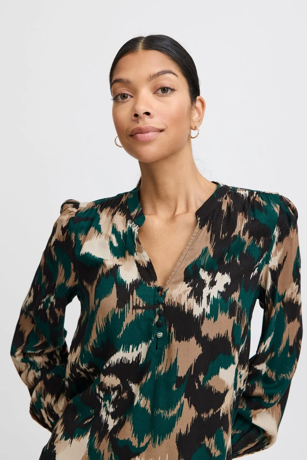 Josa Long Sleeve Blouse - Green