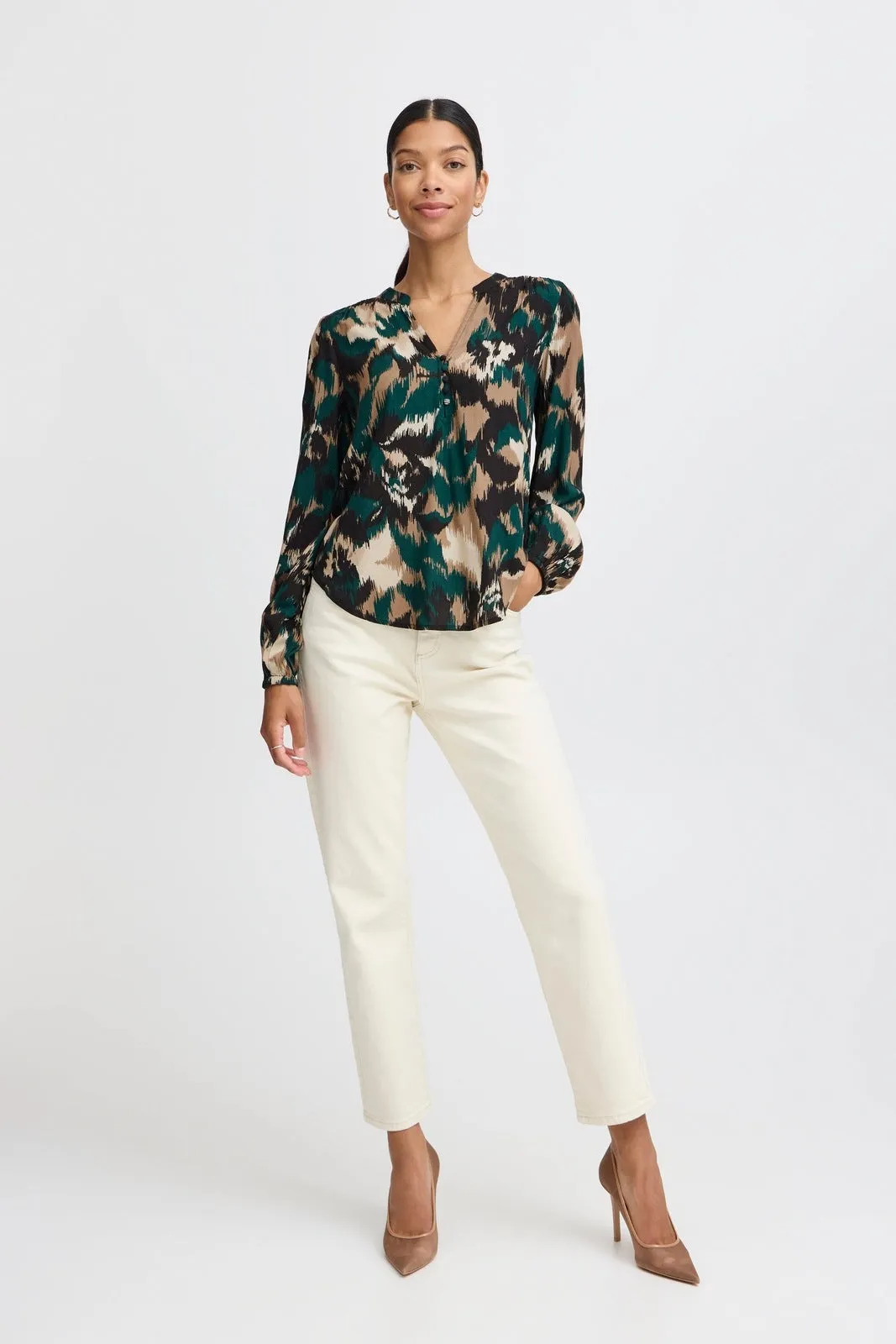 Josa Long Sleeve Blouse - Green