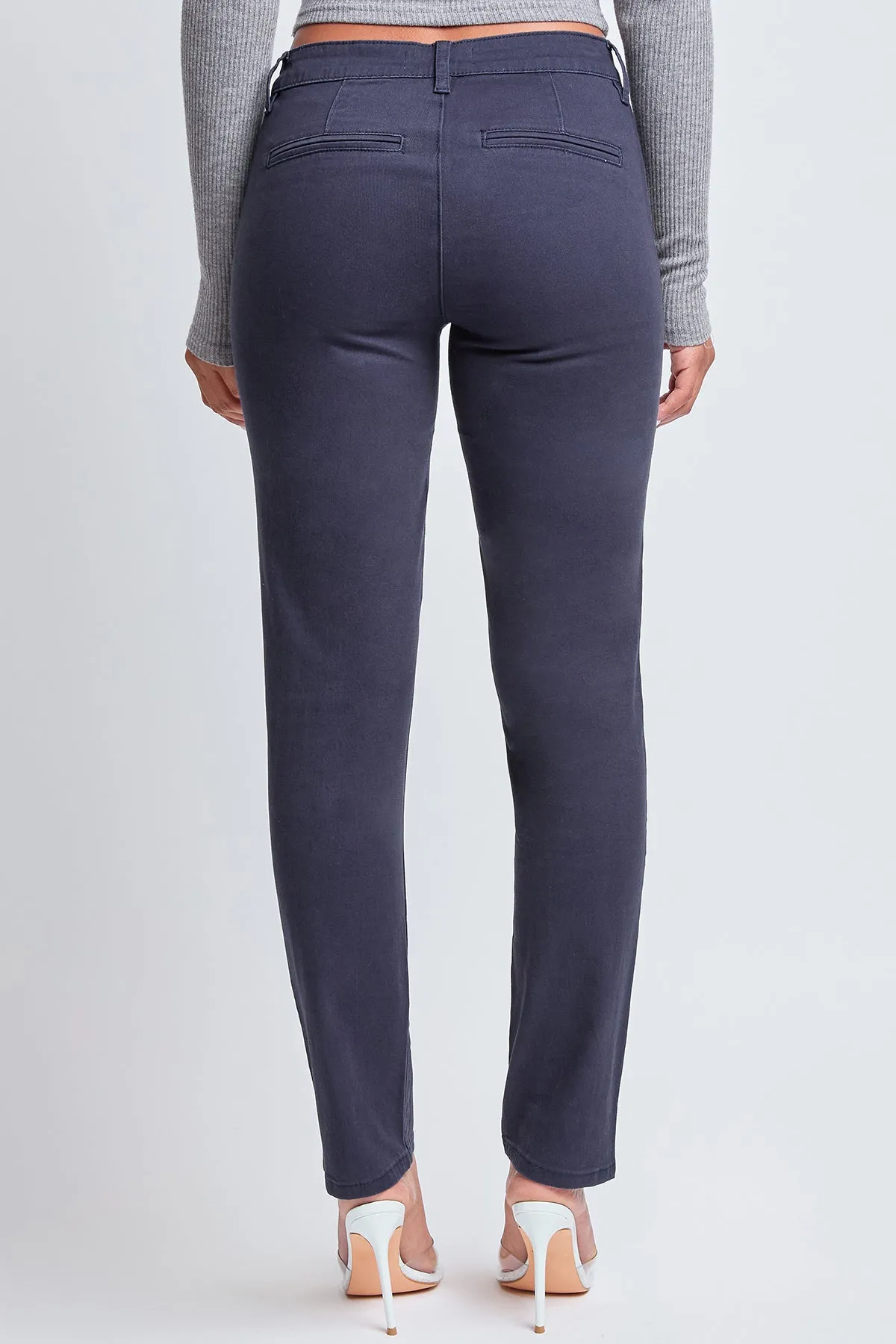 Junior Slim Mid Rise Straight Leg Twill Pants, Pack of 12