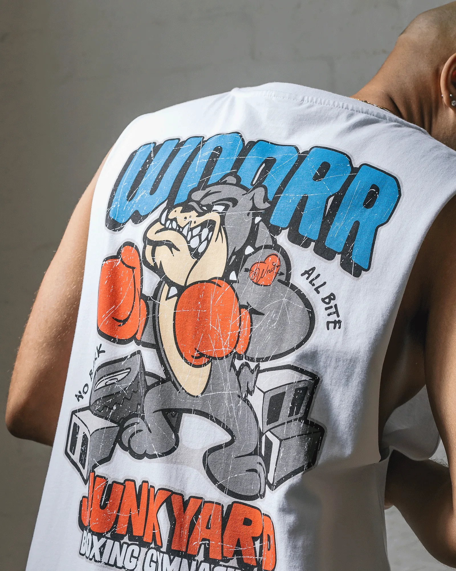 JUNKYARD MUSCLE TOP - WHITE