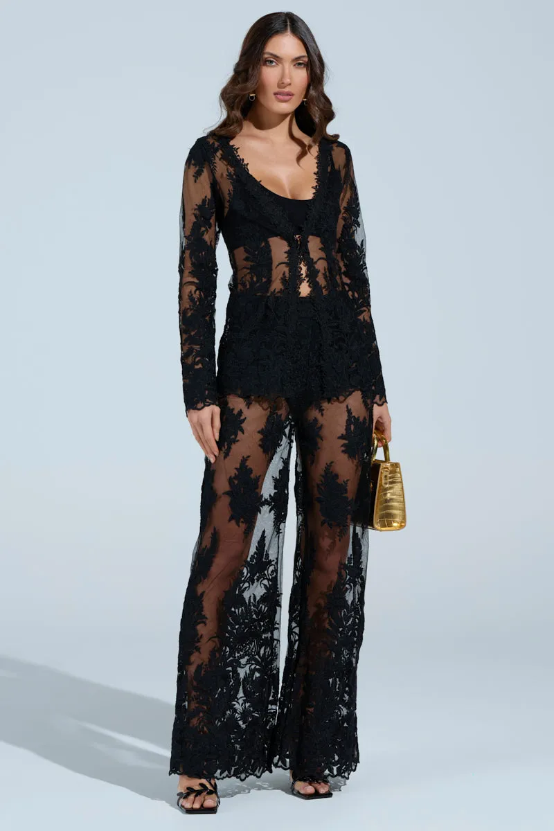 KAI LACE BLAZER IN BLACK