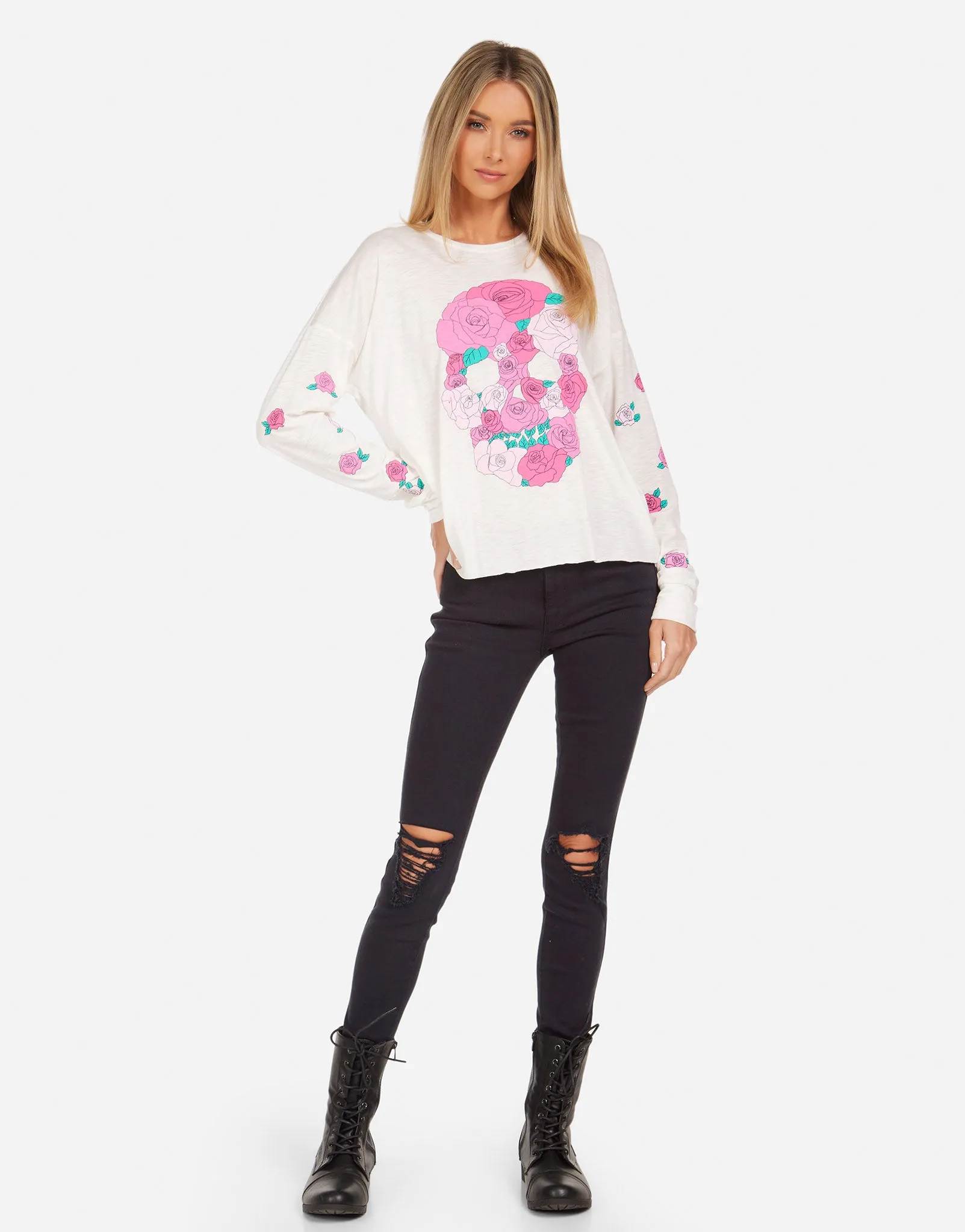 Kasia Pink Rose Skull