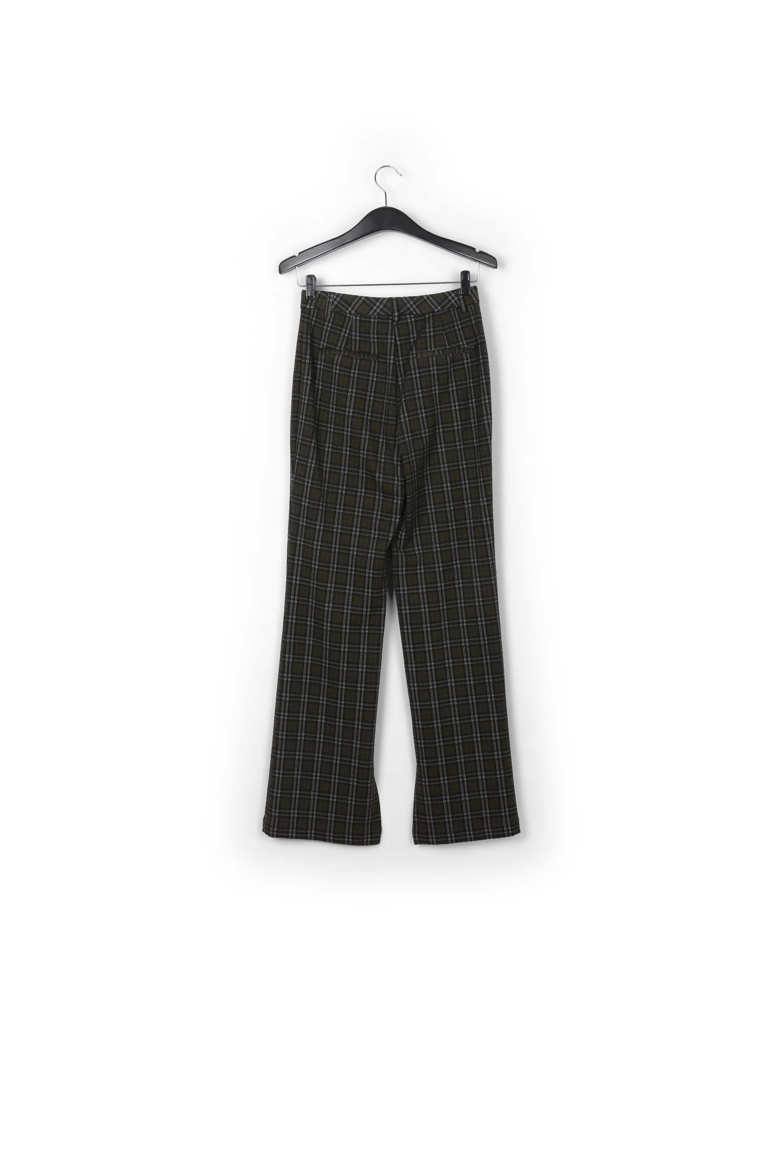 Khaki checked tailored pants