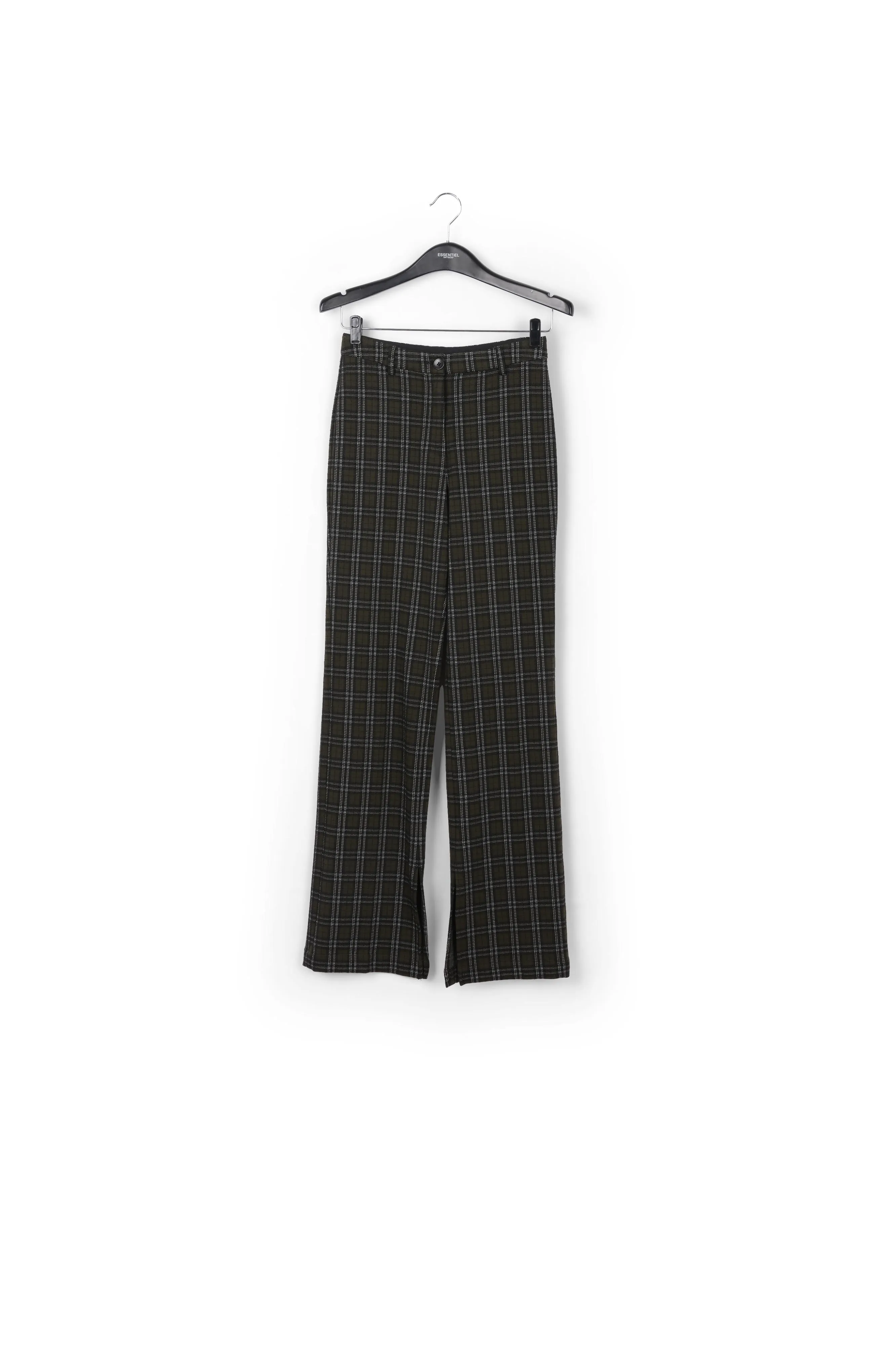 Khaki checked tailored pants
