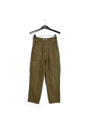 Khaki straight-leg cargo jeans