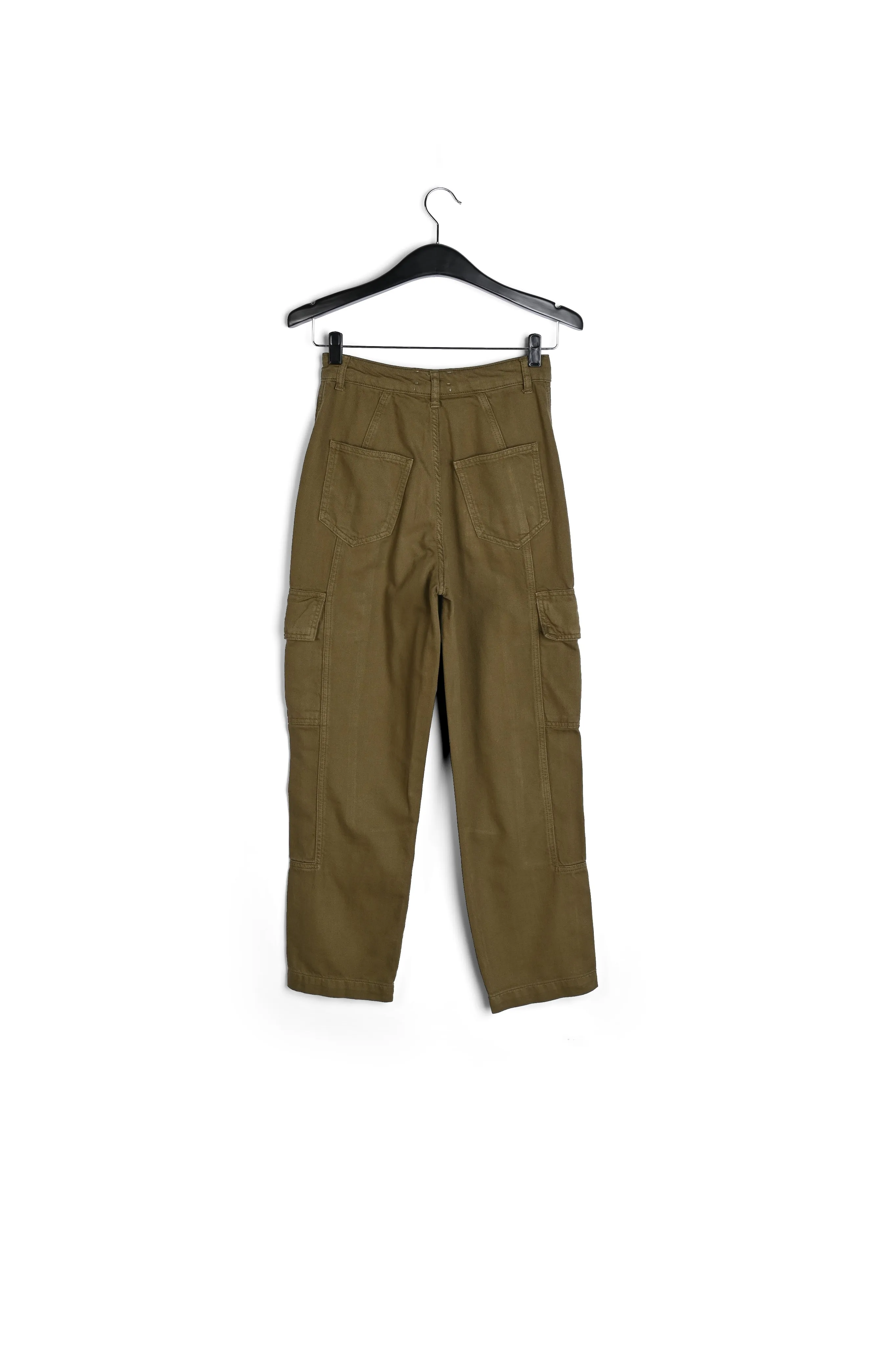 Khaki straight-leg cargo jeans
