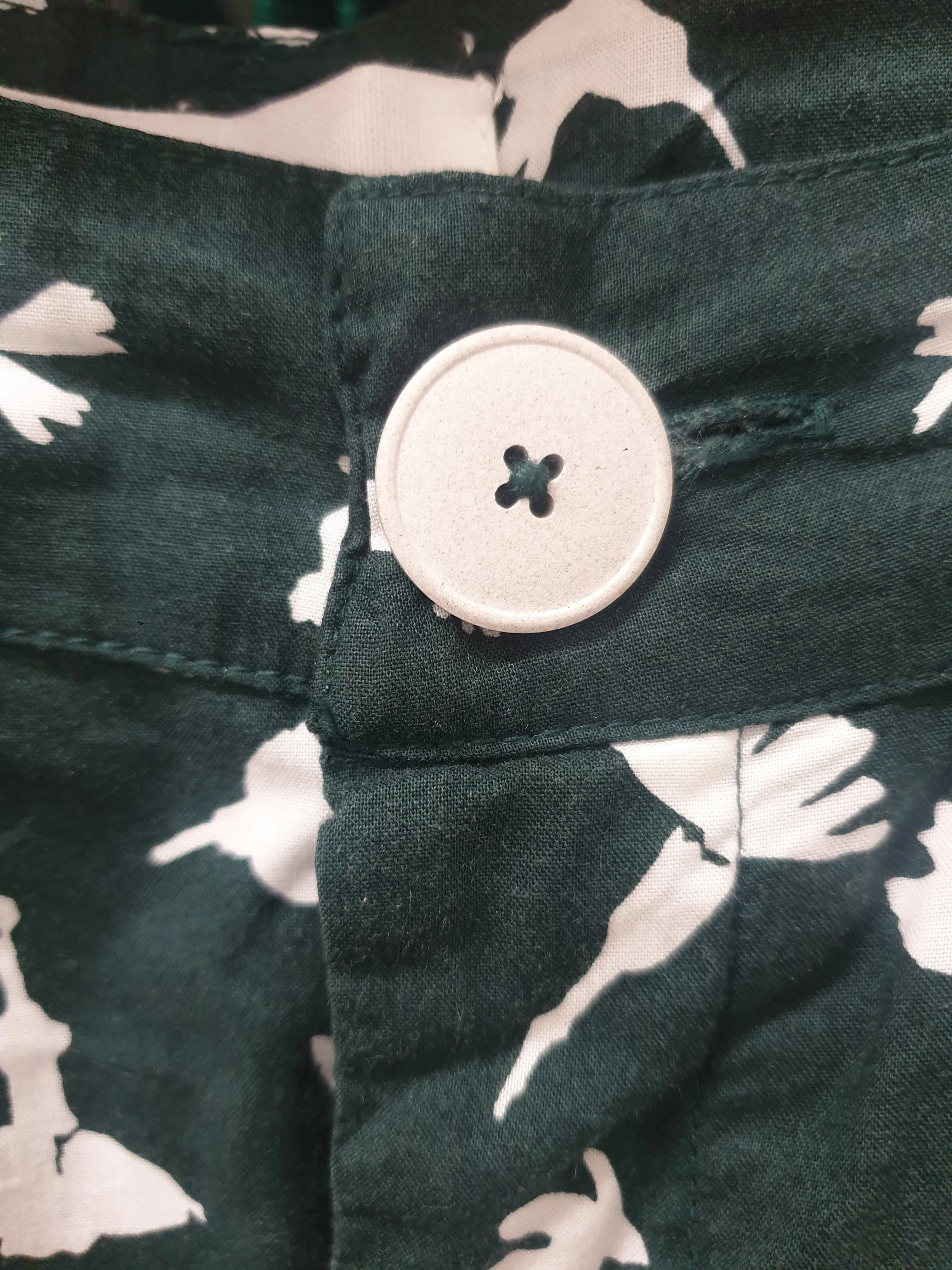 Kowtow green print straight leg pants size M