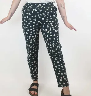 Kowtow green print straight leg pants size M
