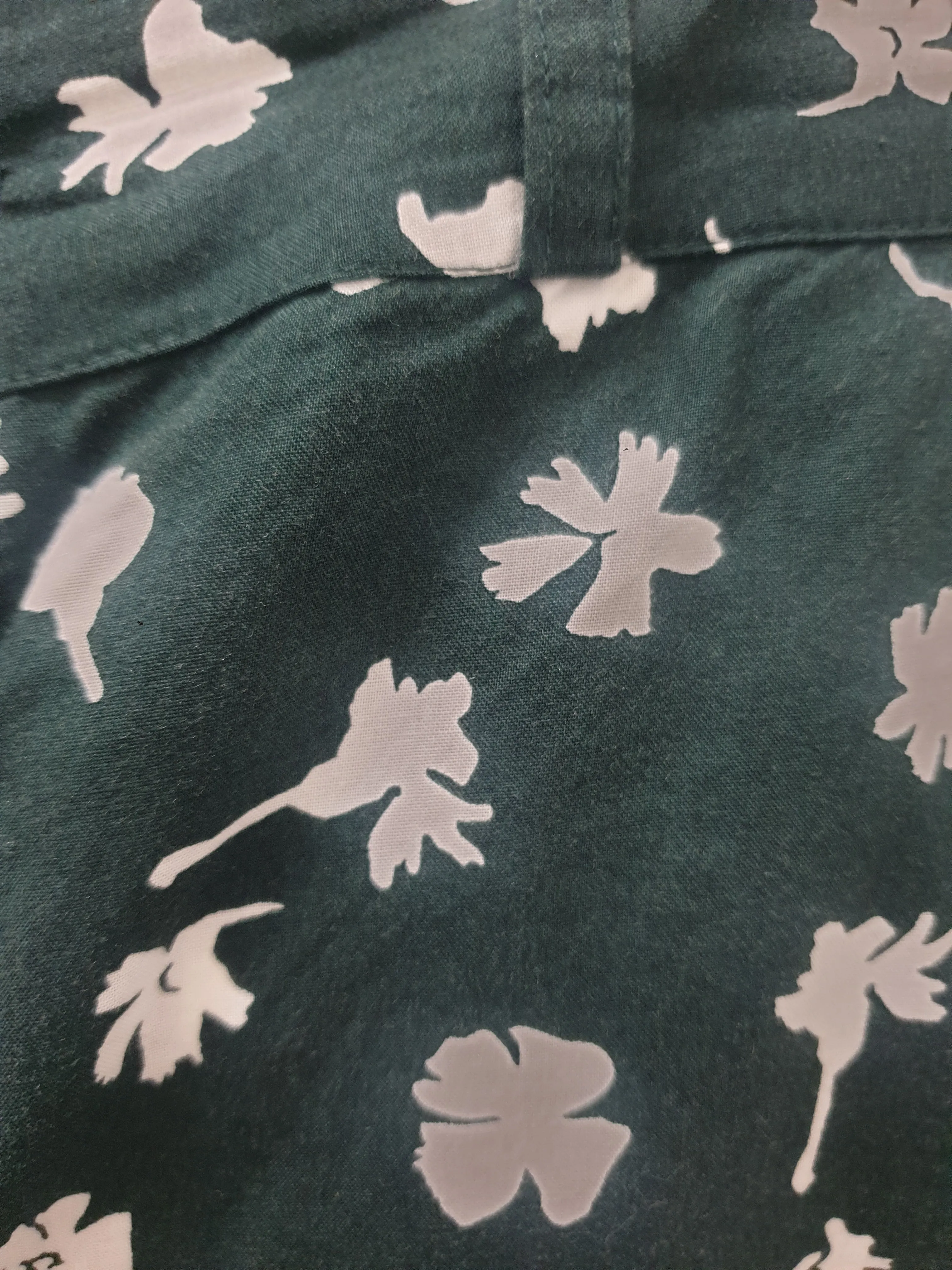 Kowtow green print straight leg pants size M