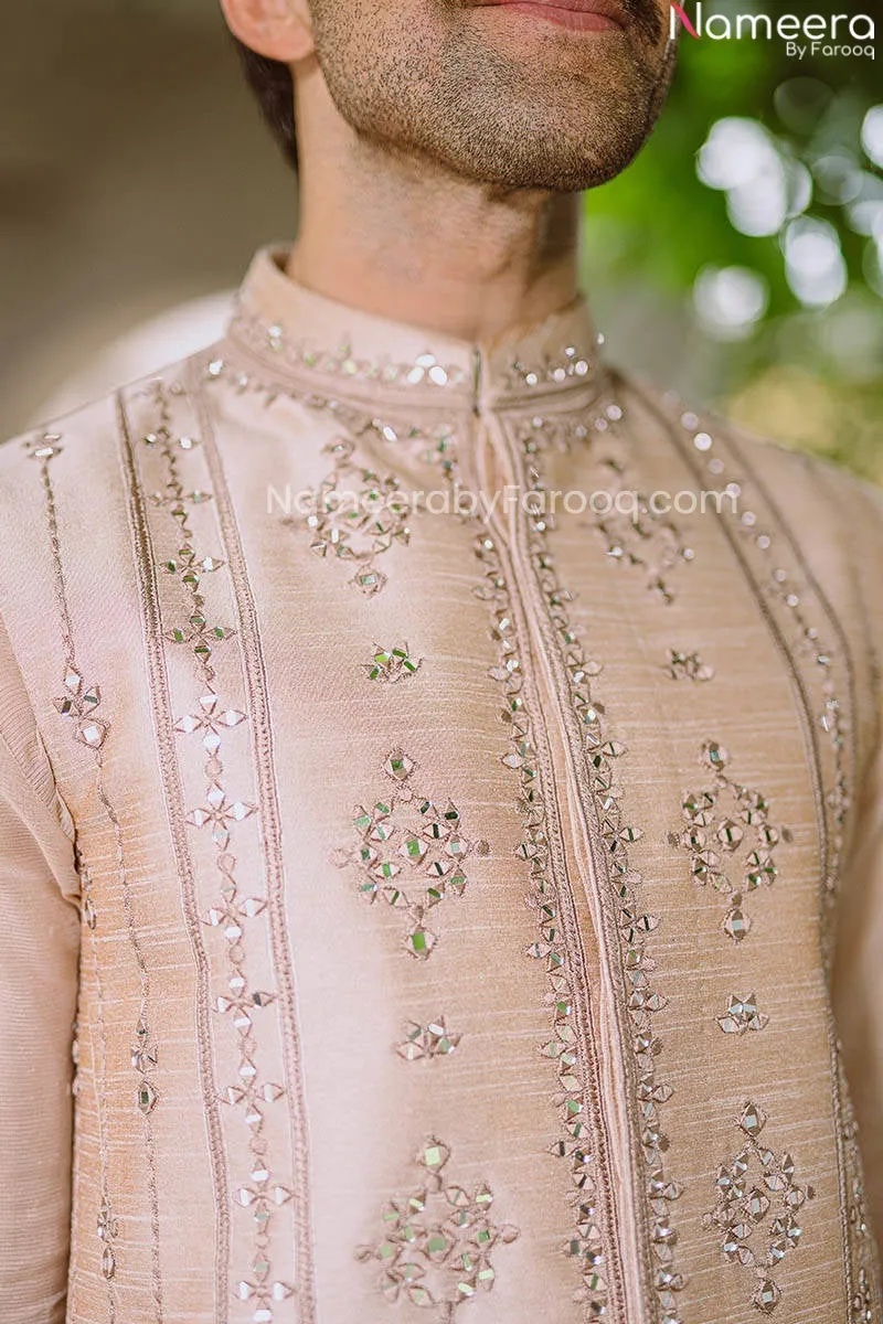 Kurta Design Mens Sherwani Waistcoat Wedding Dress #GN56