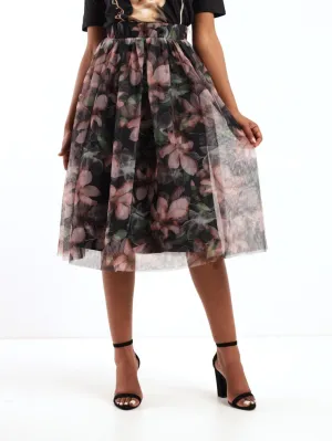 Ladies Mesh Floral Midi Dress