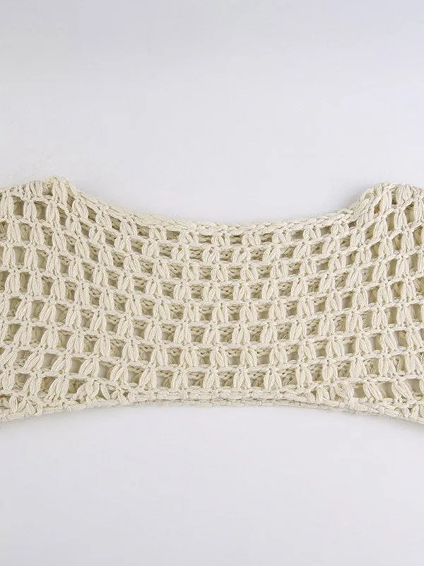 Langarm Crochet Bolero Häkel Top