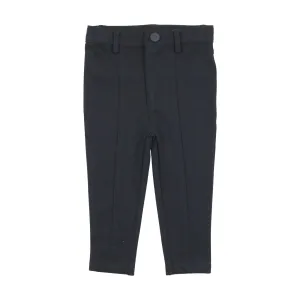 Lil Legs Knit Stretch Pants with Leg Seam - Navy (Lighter)
