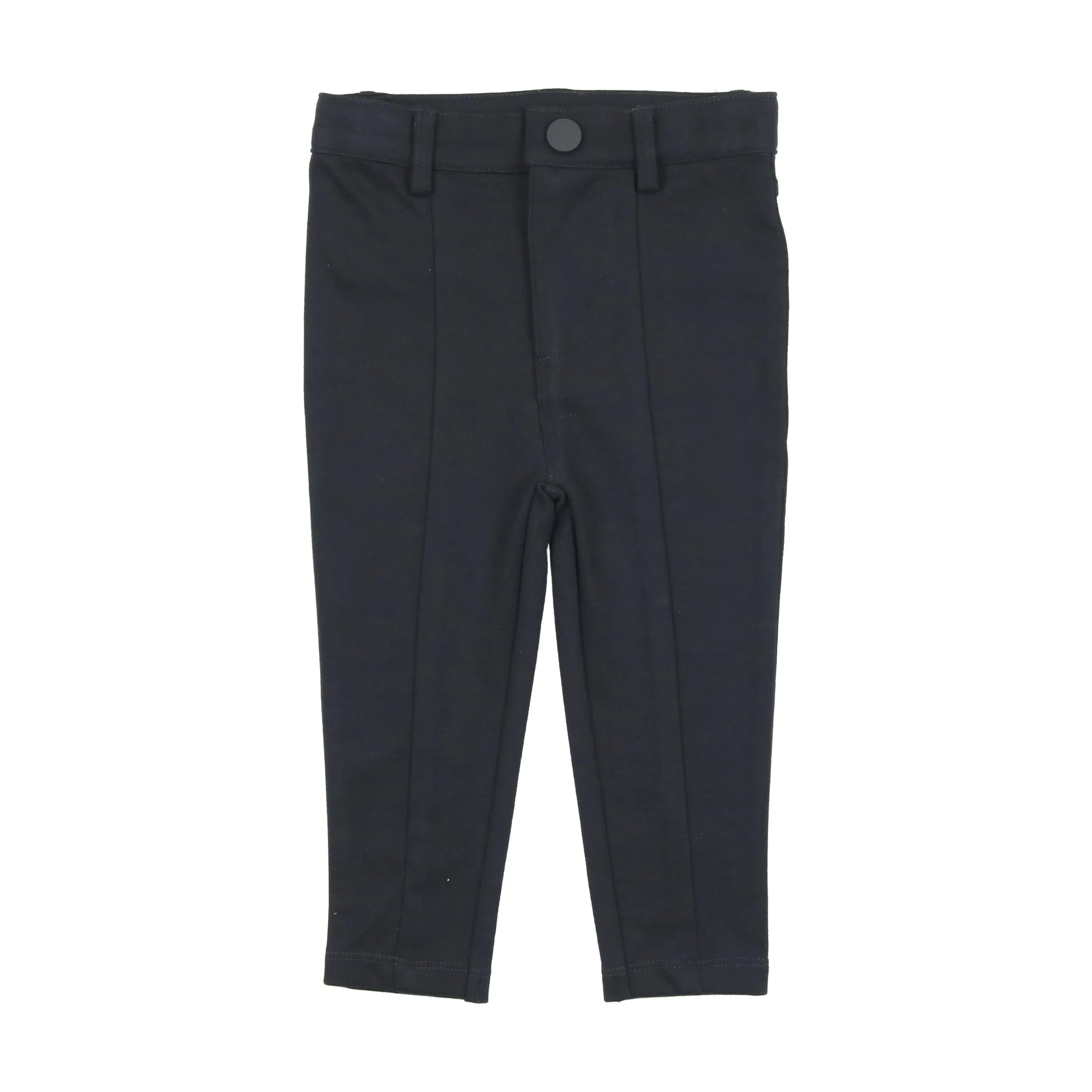 Lil Legs Knit Stretch Pants with Leg Seam - Navy (Lighter)