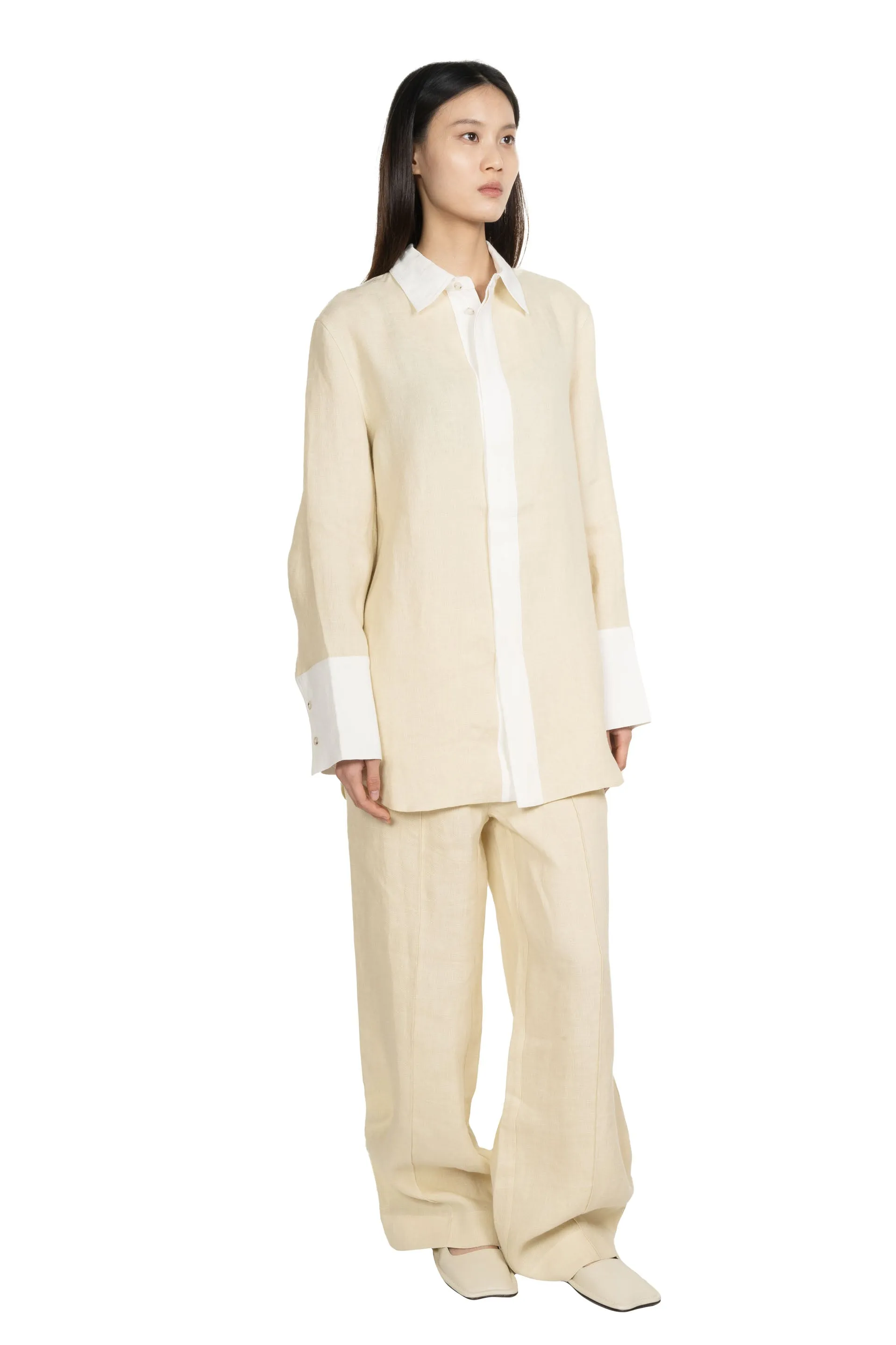Linen Straight Leg Trousers