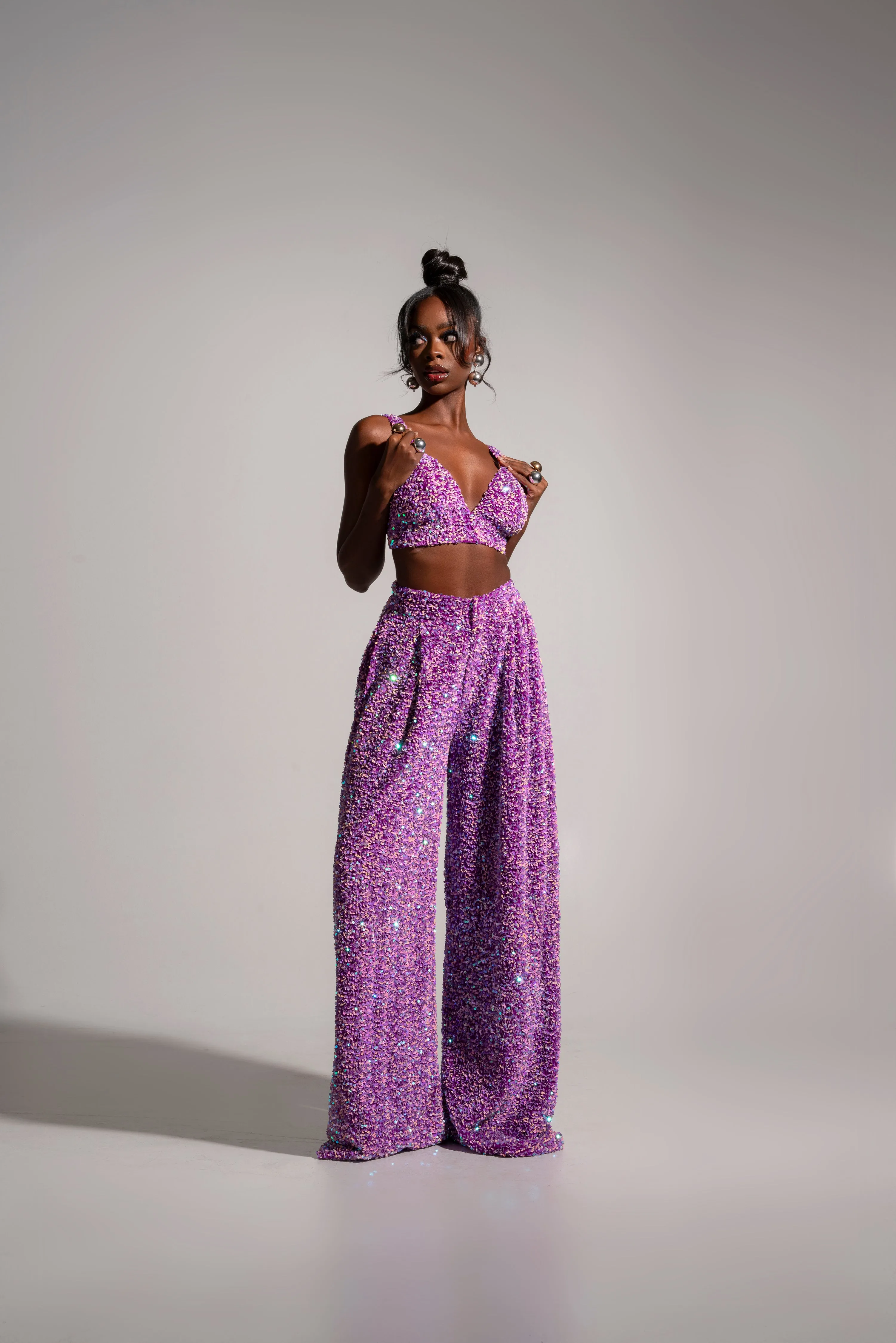 LIZA Sequin Pants in ALEXANDRITE