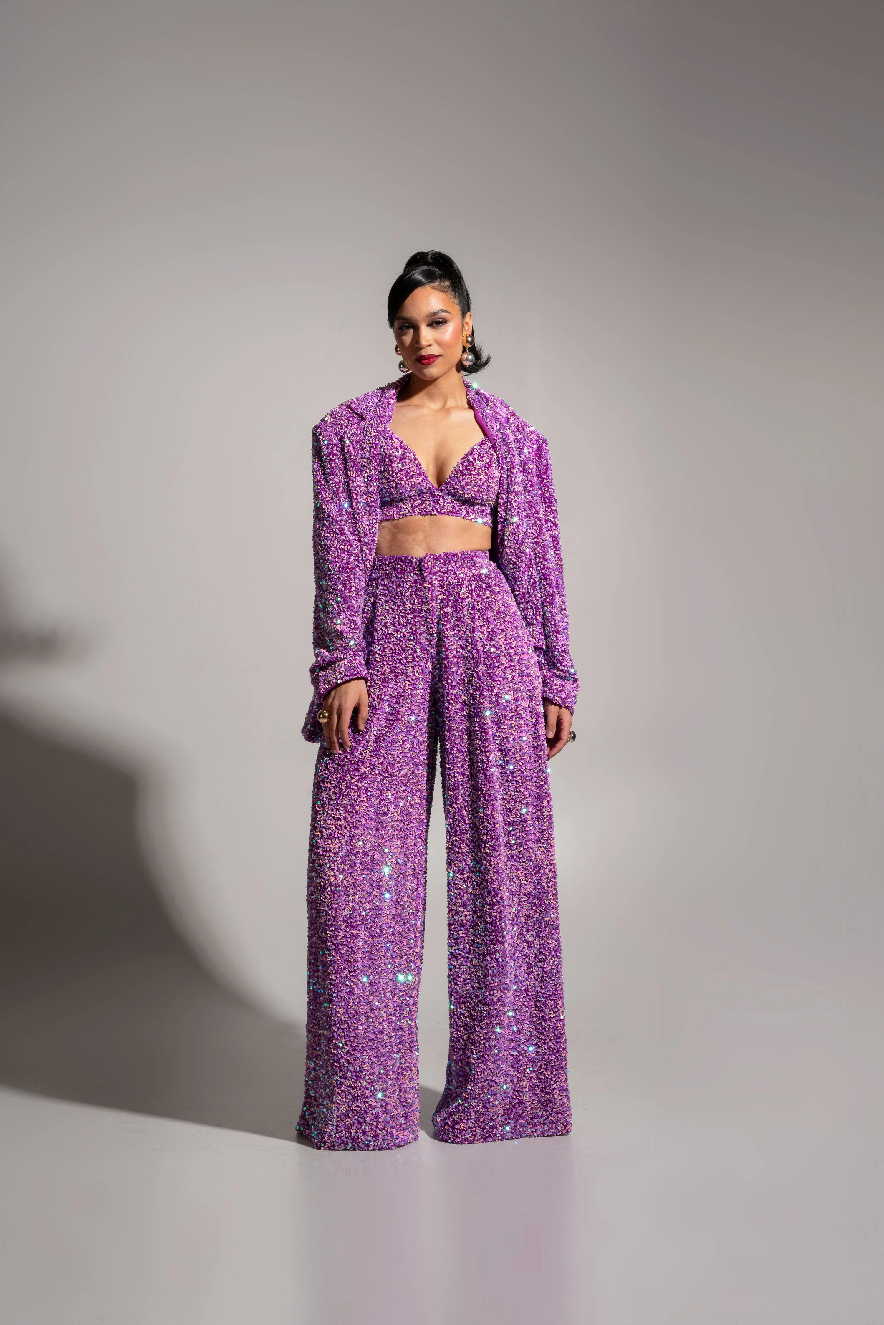 LIZA Sequin Pants in ALEXANDRITE