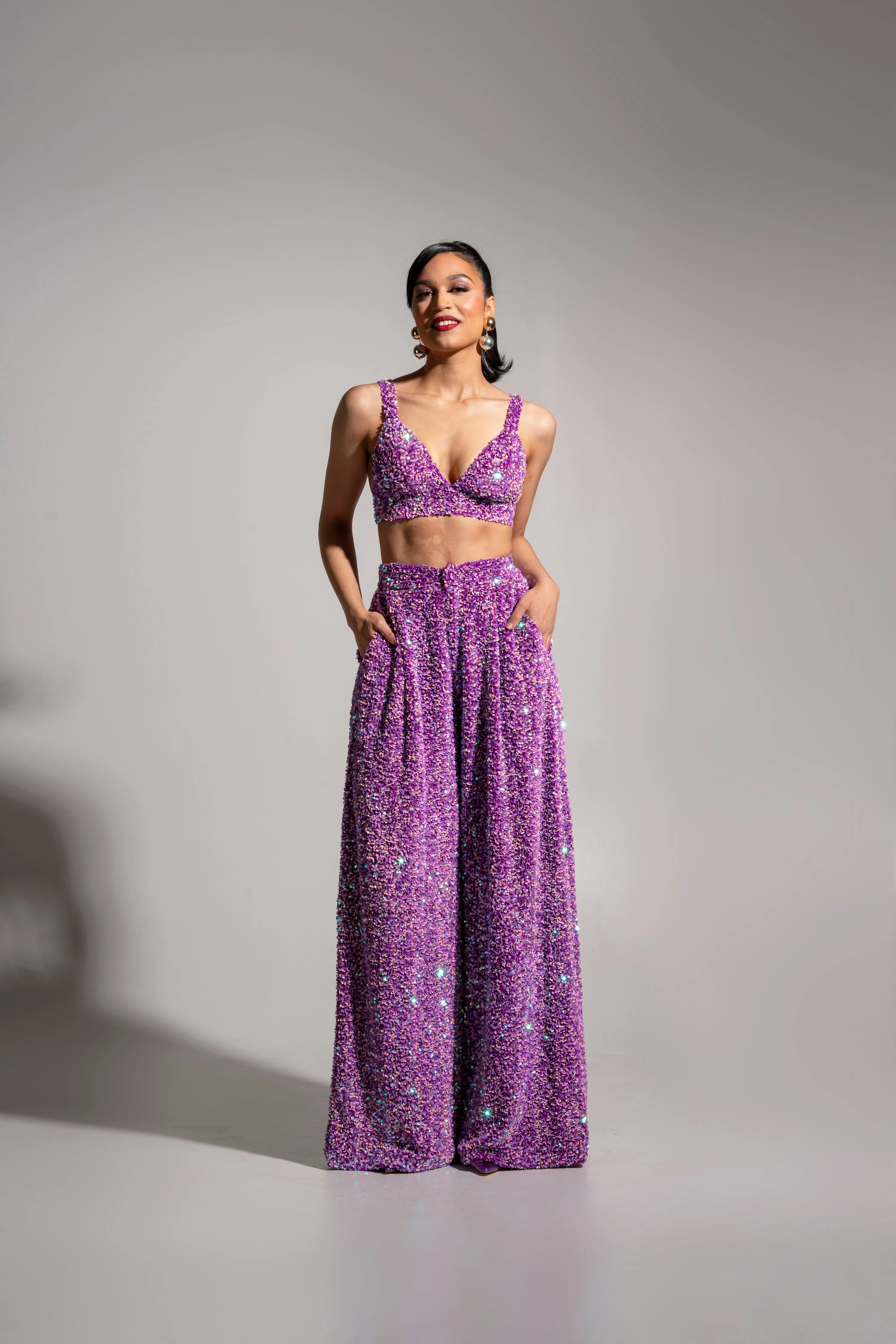 LIZA Sequin Pants in ALEXANDRITE