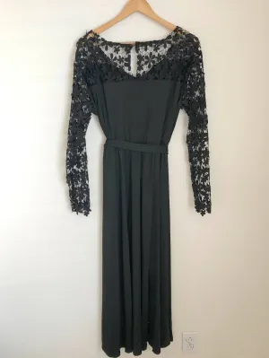 Long sleeve waist tie dress