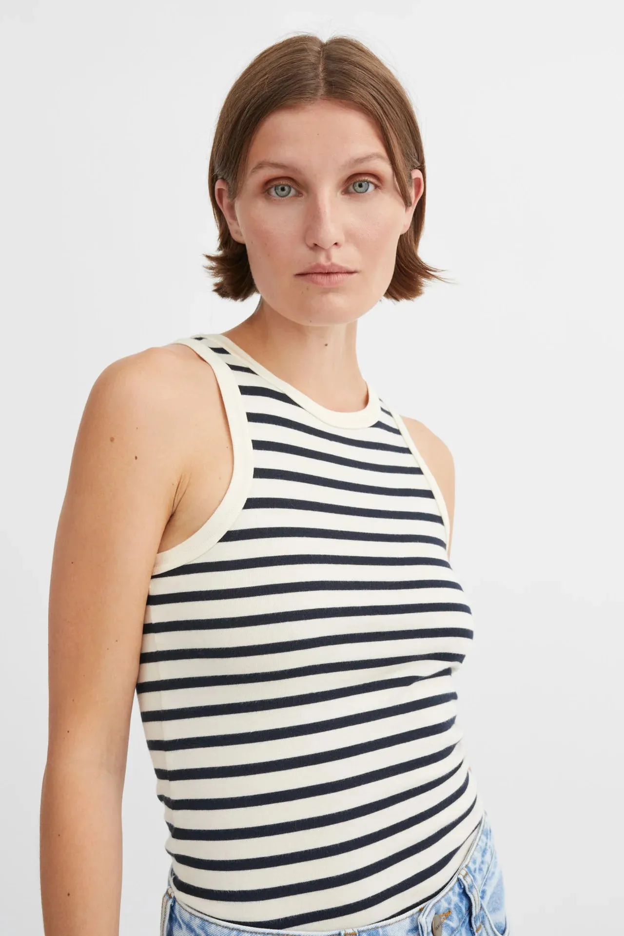 Loui Tank Top | Dark Navy & White Stripe