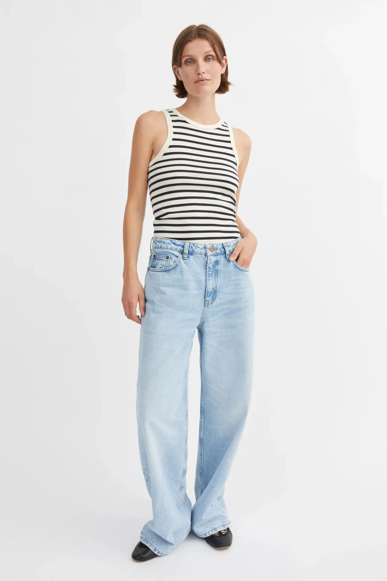Loui Tank Top | Dark Navy & White Stripe