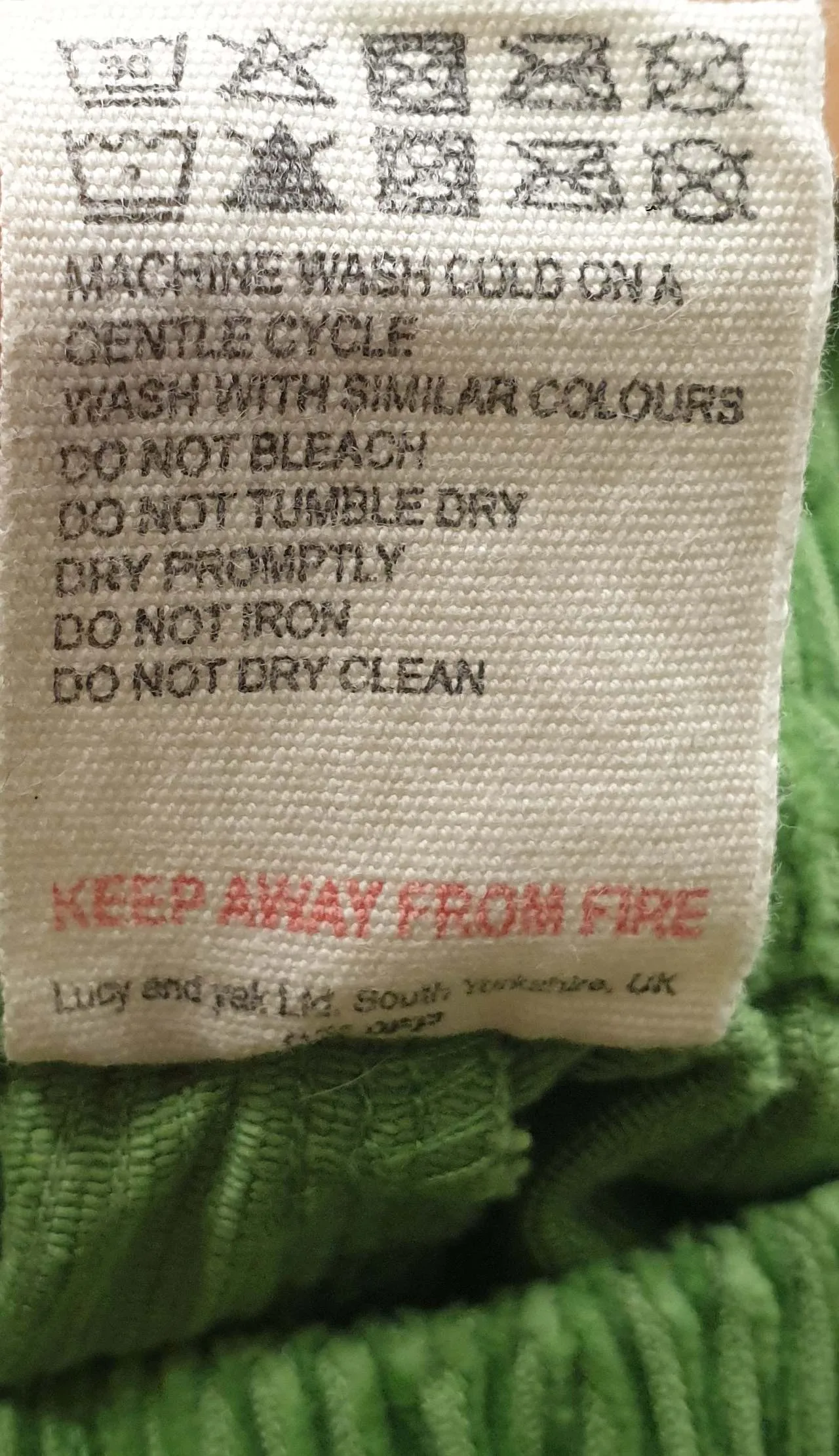 Lucy & Yak green cord pants size M