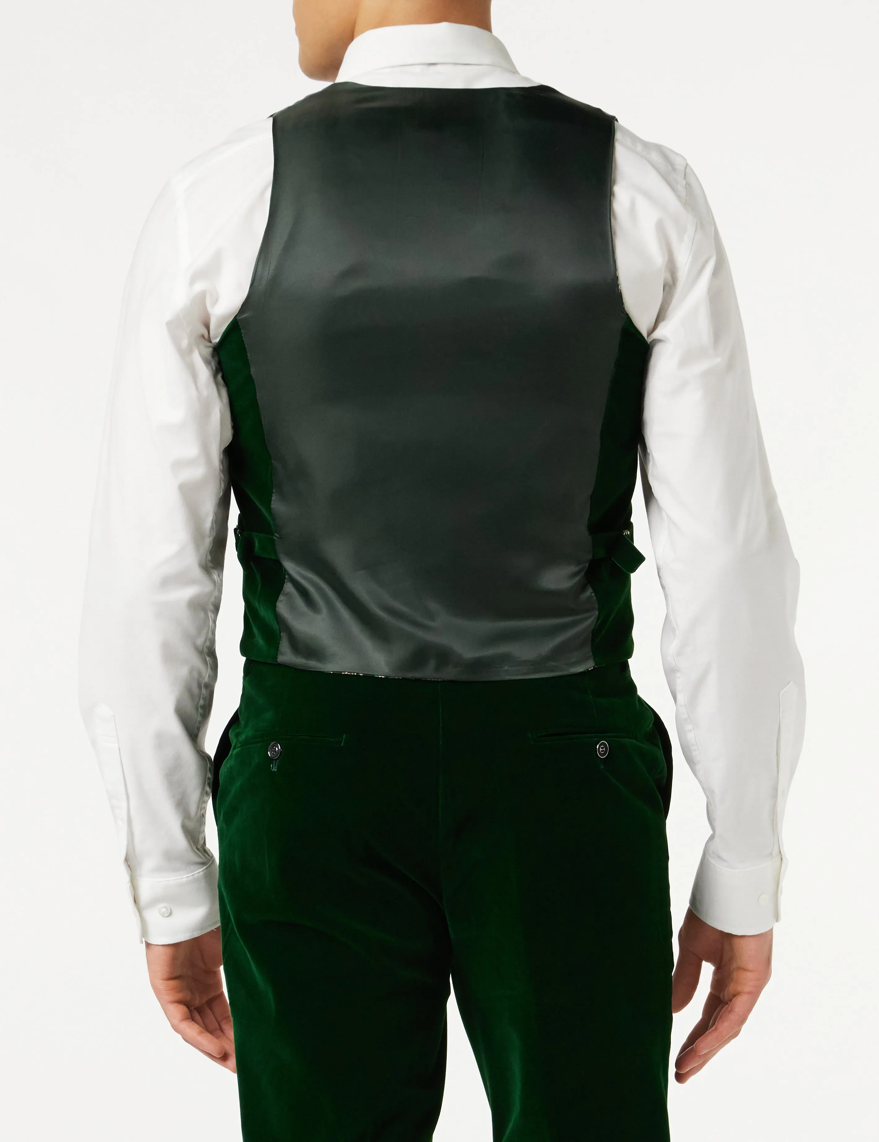 MAK - Green Velvet Low U Cut Waistcoat