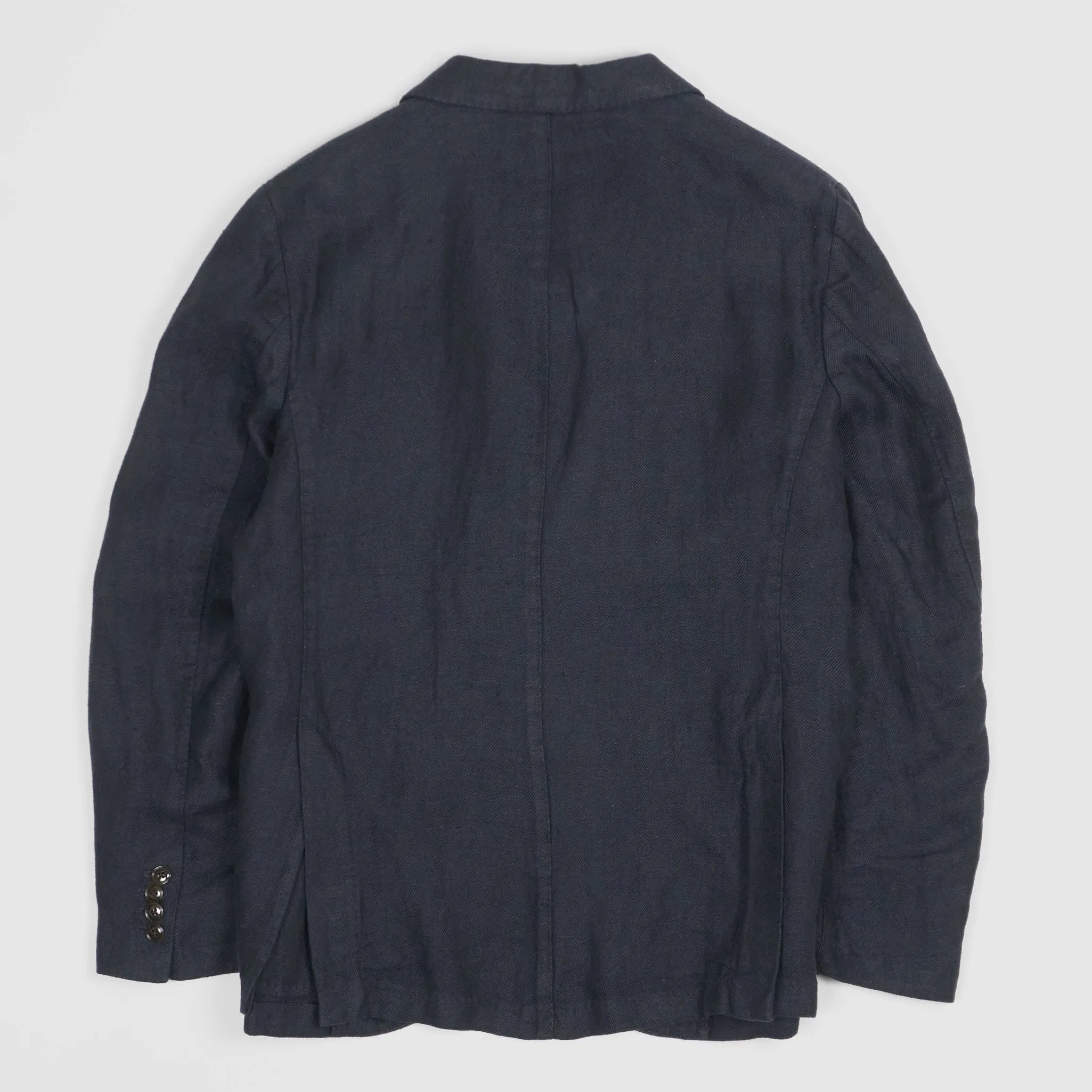 Man 1924 Kennedy Linen Herringbone Blazer 3 Navy