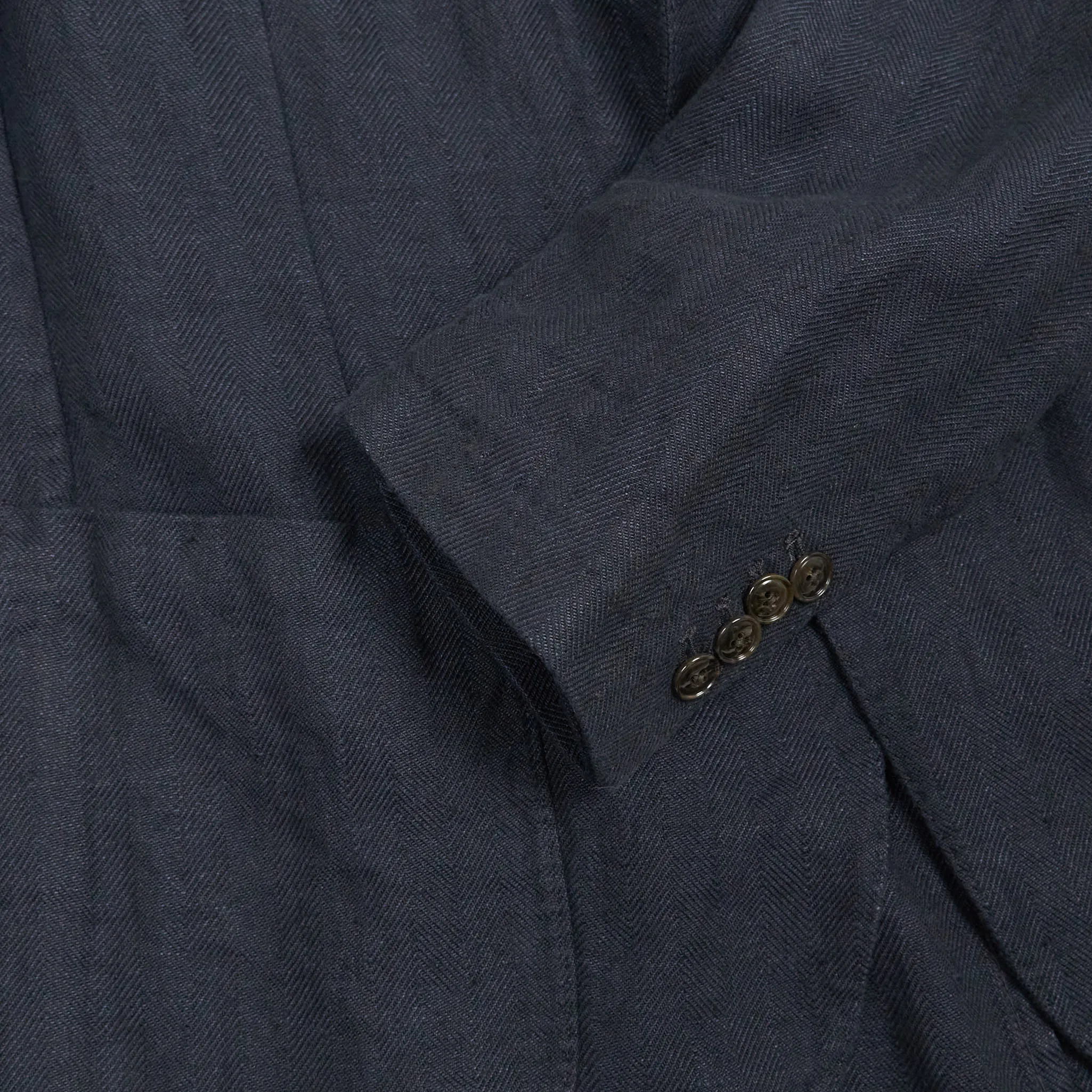Man 1924 Kennedy Linen Herringbone Blazer 3 Navy