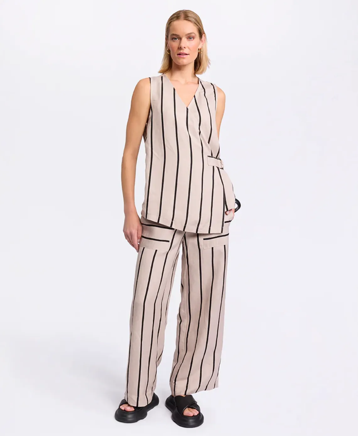 Marco Polo Striped Wrap Vest
