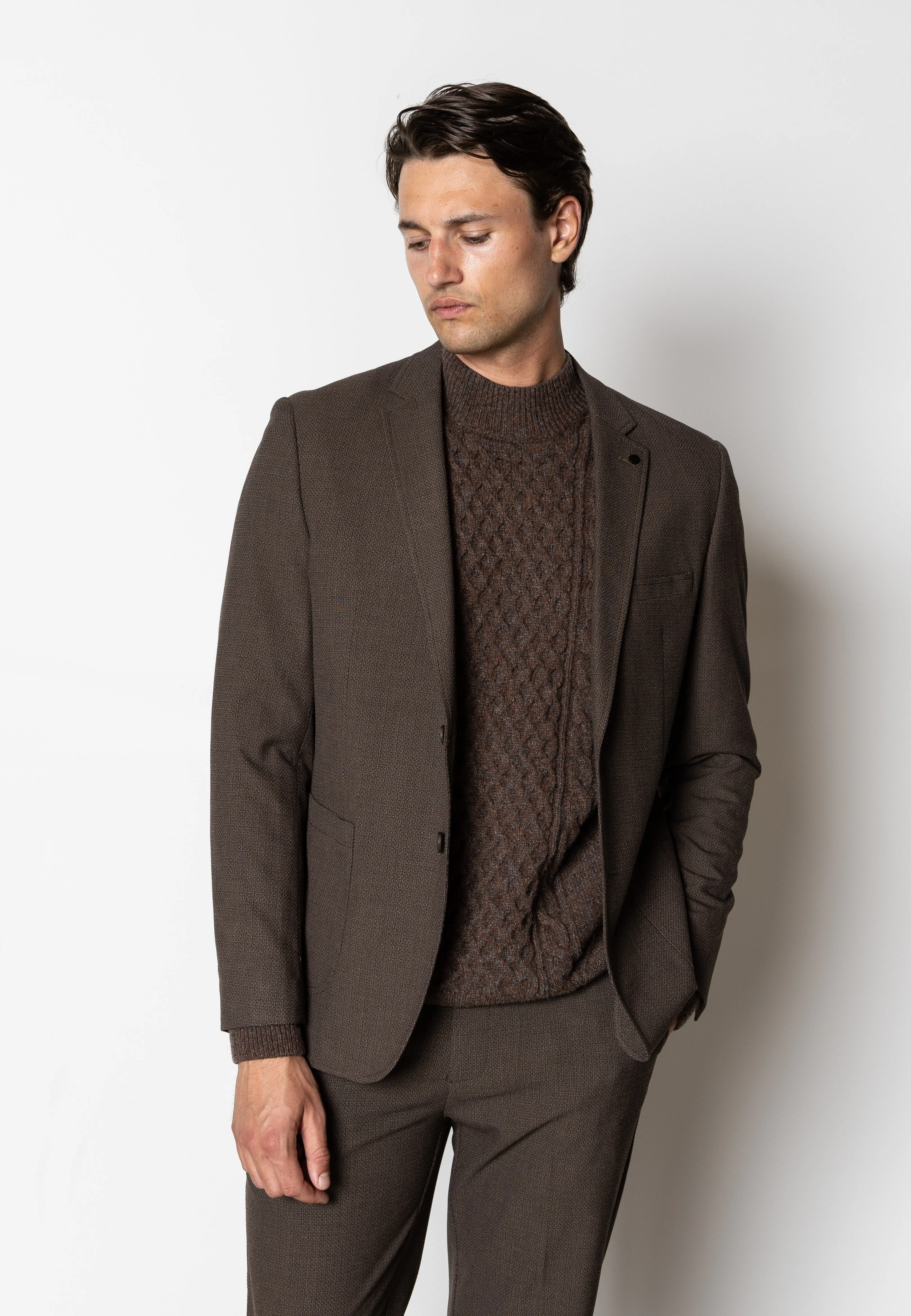 Marius XO blazer - Brun Melange