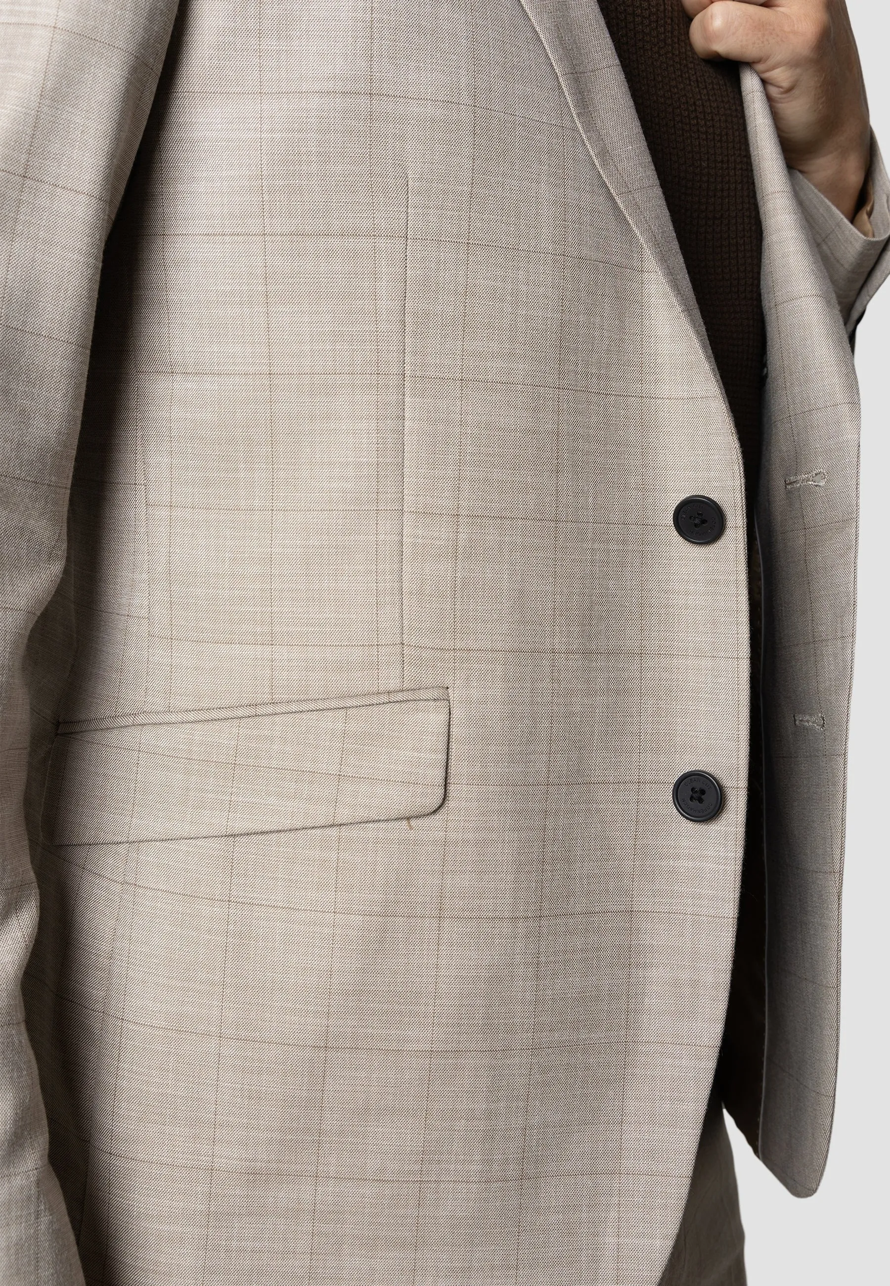 Mateo stretch blazer - Brown check melange