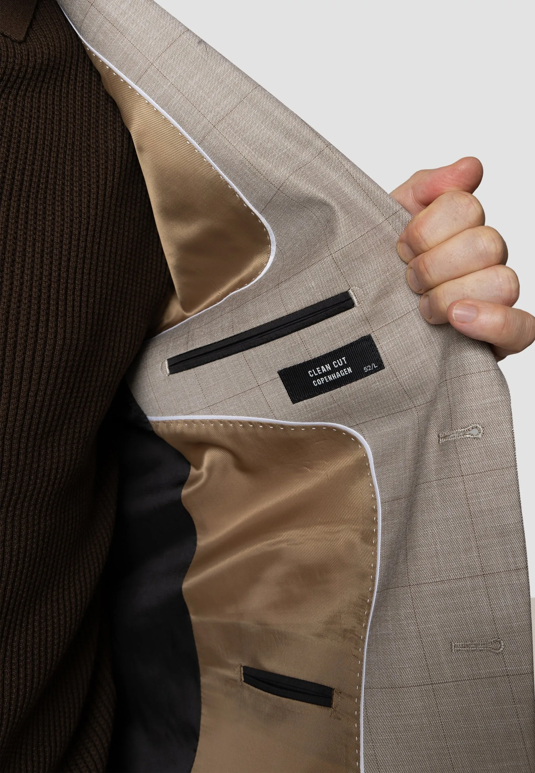 Mateo stretch blazer - Brown check melange