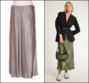 MAX - Fluid satin bias midi skirt - Moss! 14