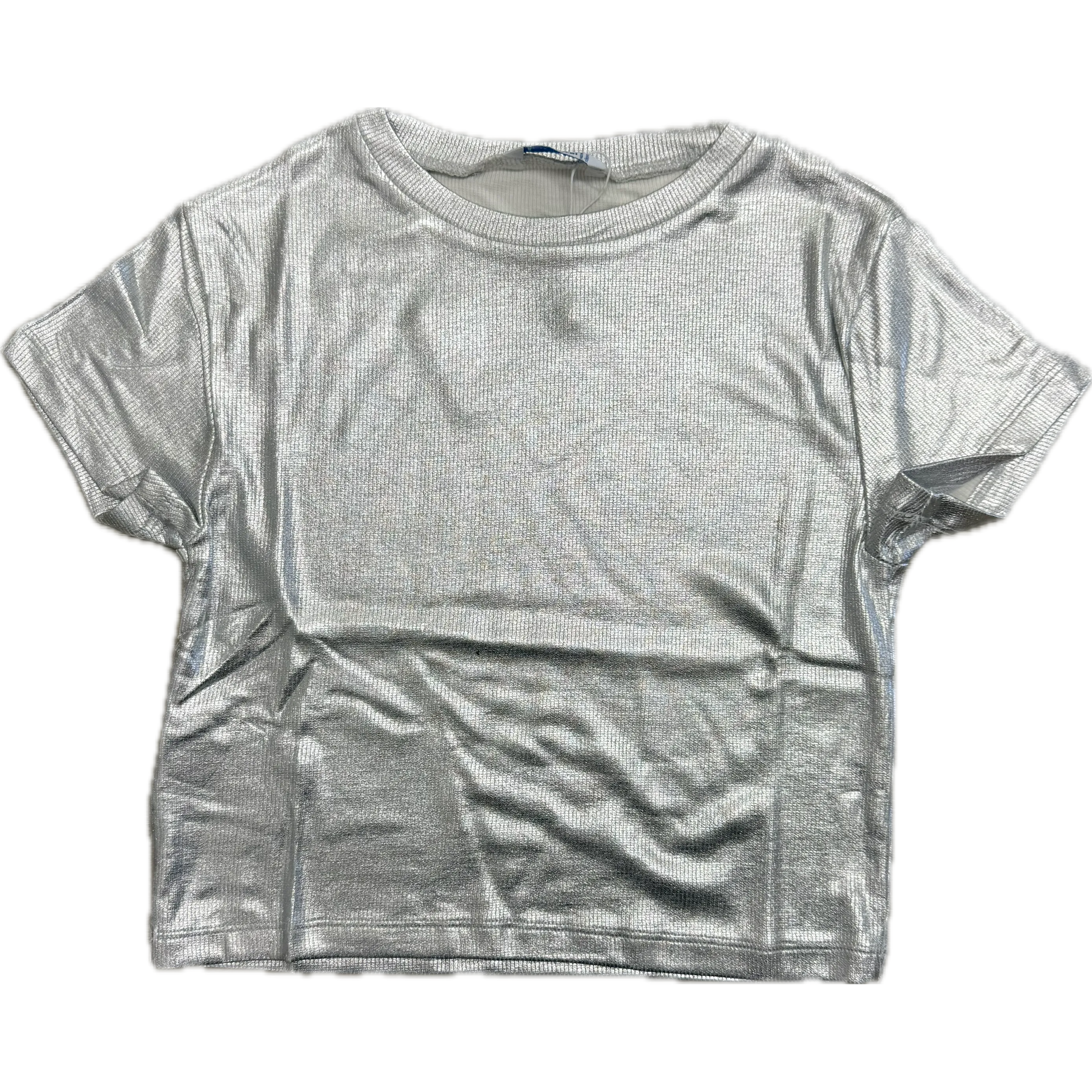 Mayoral Silver Short Sleeve Ribbed Shirt