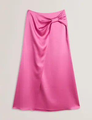 Mazii Knot Detail Midi Skirt Brt-Pink