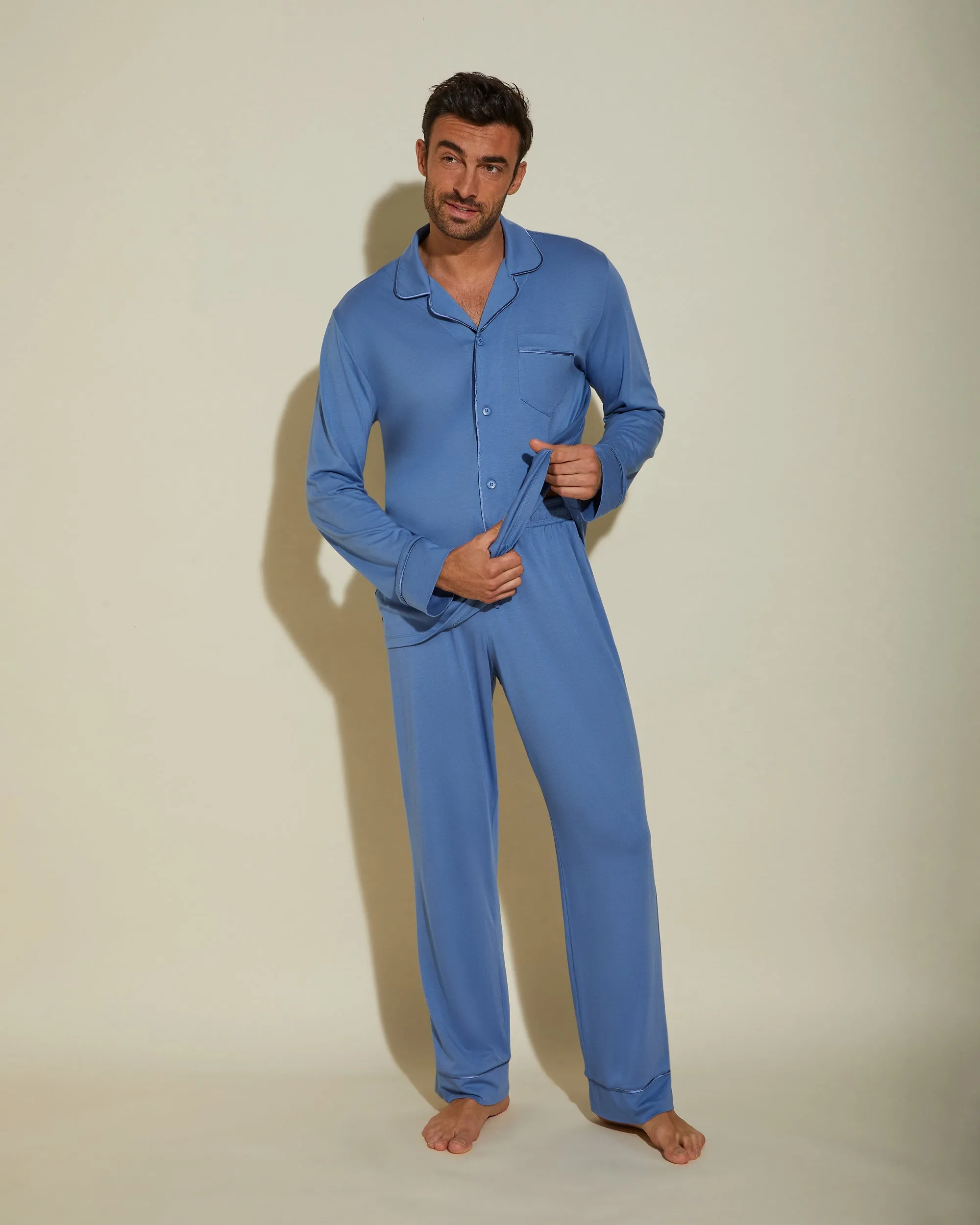 Men's Classic Long Sleeve Top & Pant Pajama Set