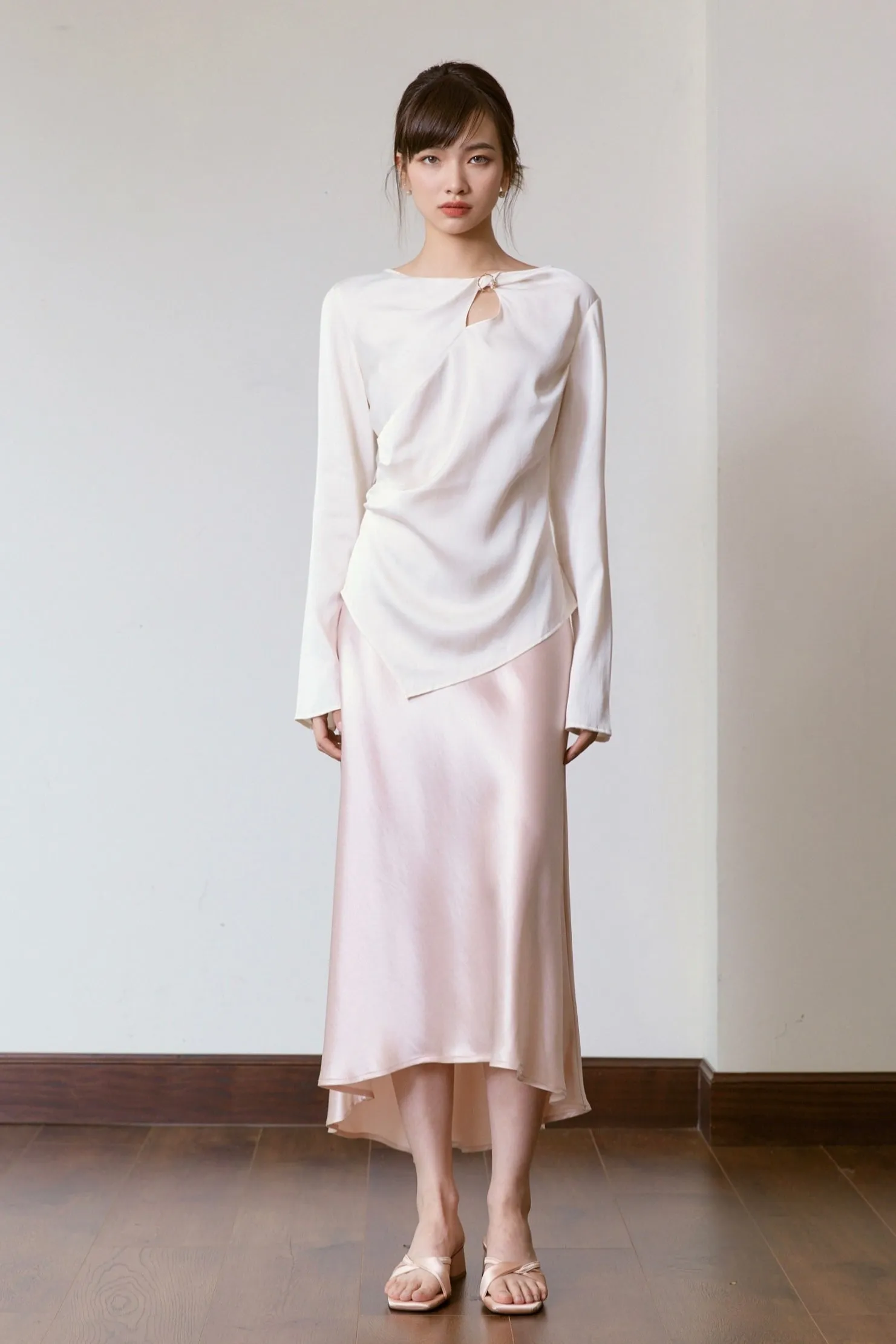 Mermaid Acetate Midi Skirt - Pink