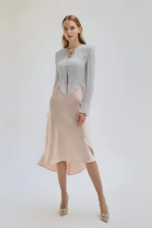 Mermaid Acetate Midi Skirt - Pink