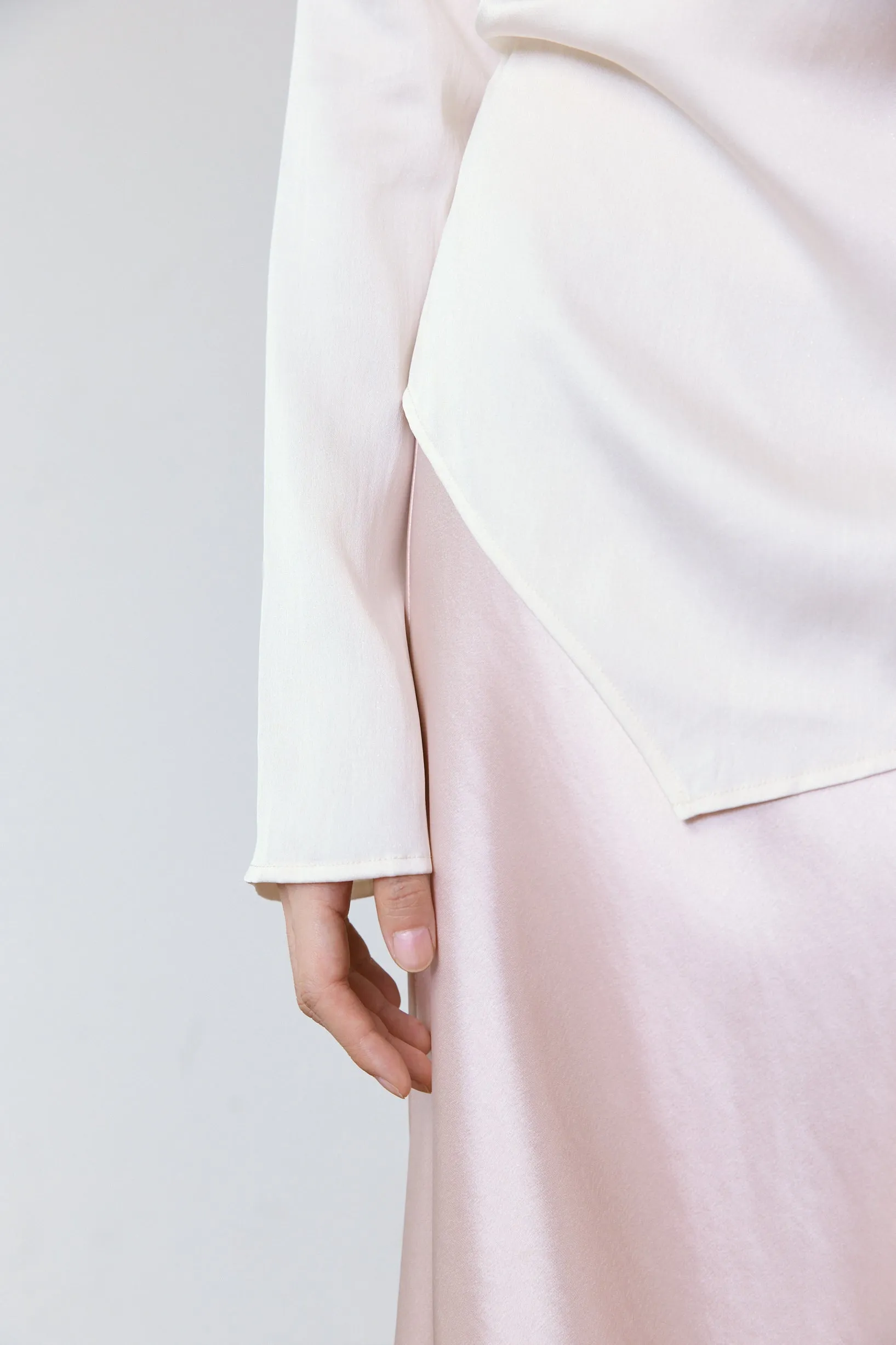 Mermaid Acetate Midi Skirt - Pink