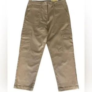 Micheal Kors - High Rise Straight Ankle Cargo Pants Size: 12 Color: Khaki