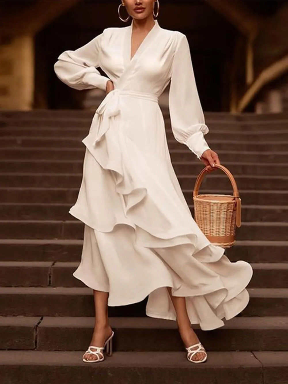 Michelle® | Long Sleeve Wrap Dress For Women