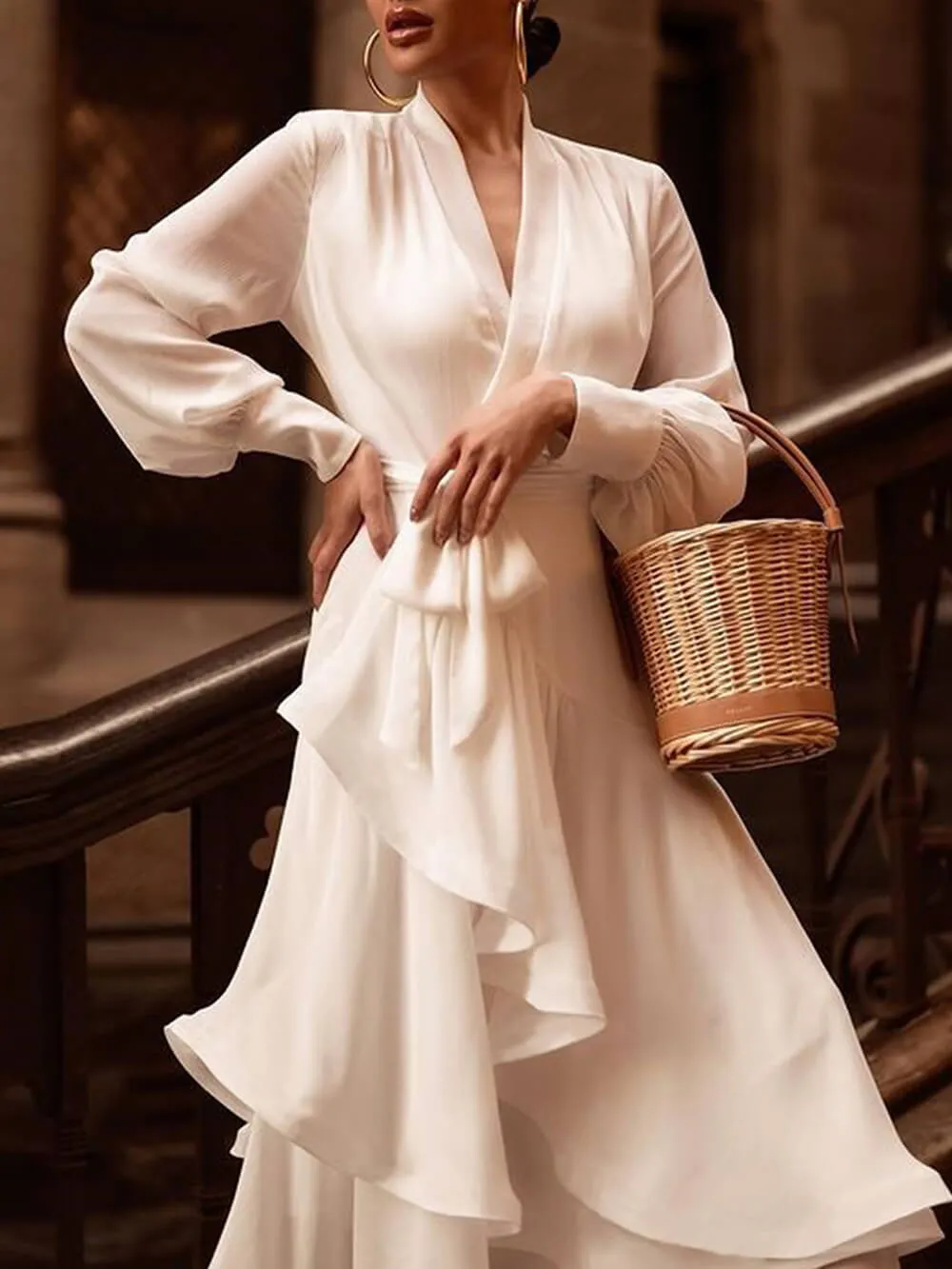 Michelle® | Long Sleeve Wrap Dress For Women