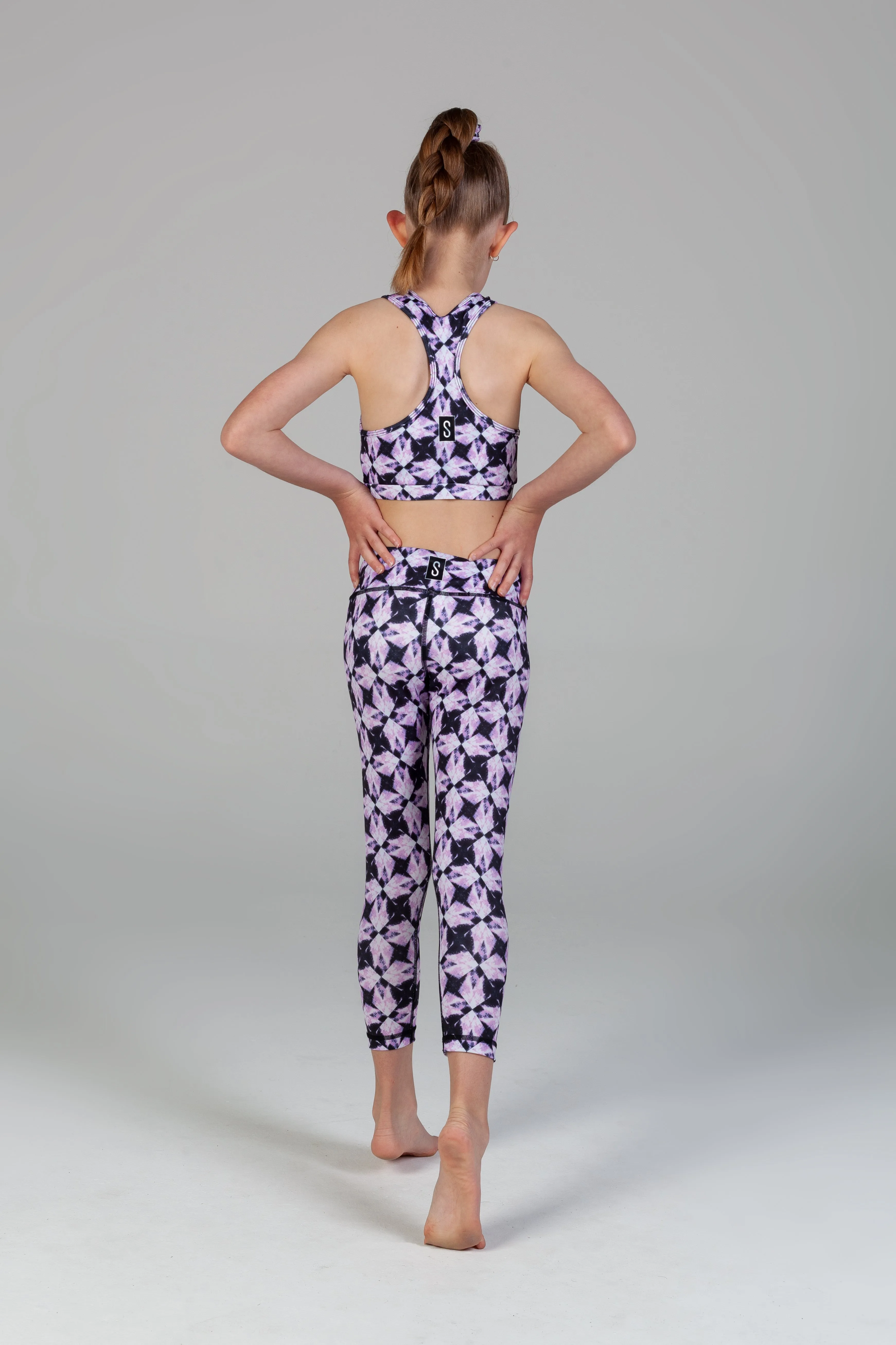 Mila Racer Crop - Purple Diamond