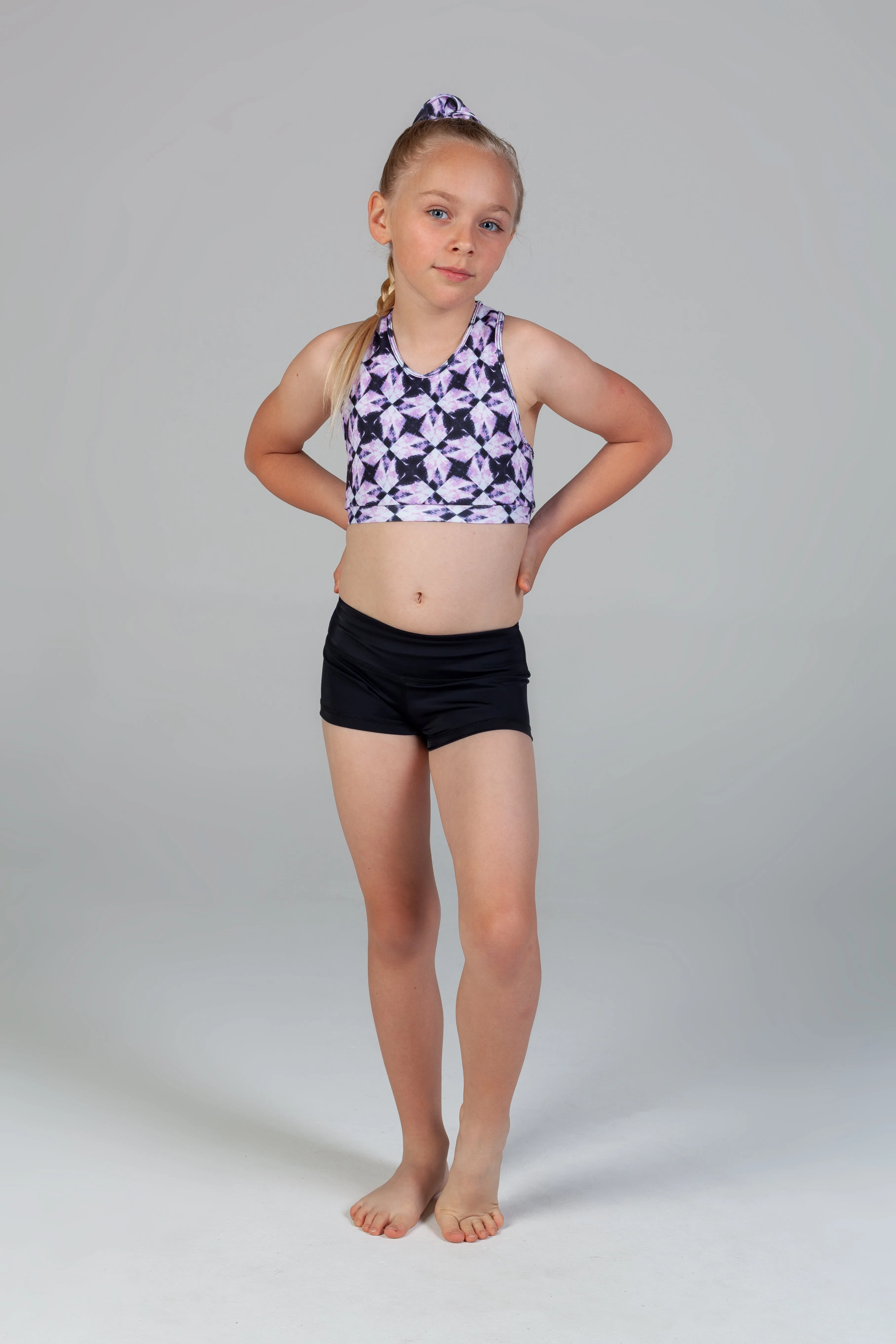 Mila Racer Crop - Purple Diamond
