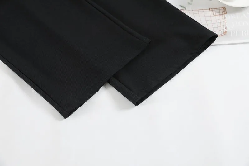 Minimalist Style High Rise Drawstring Waisted Pleated Trousers